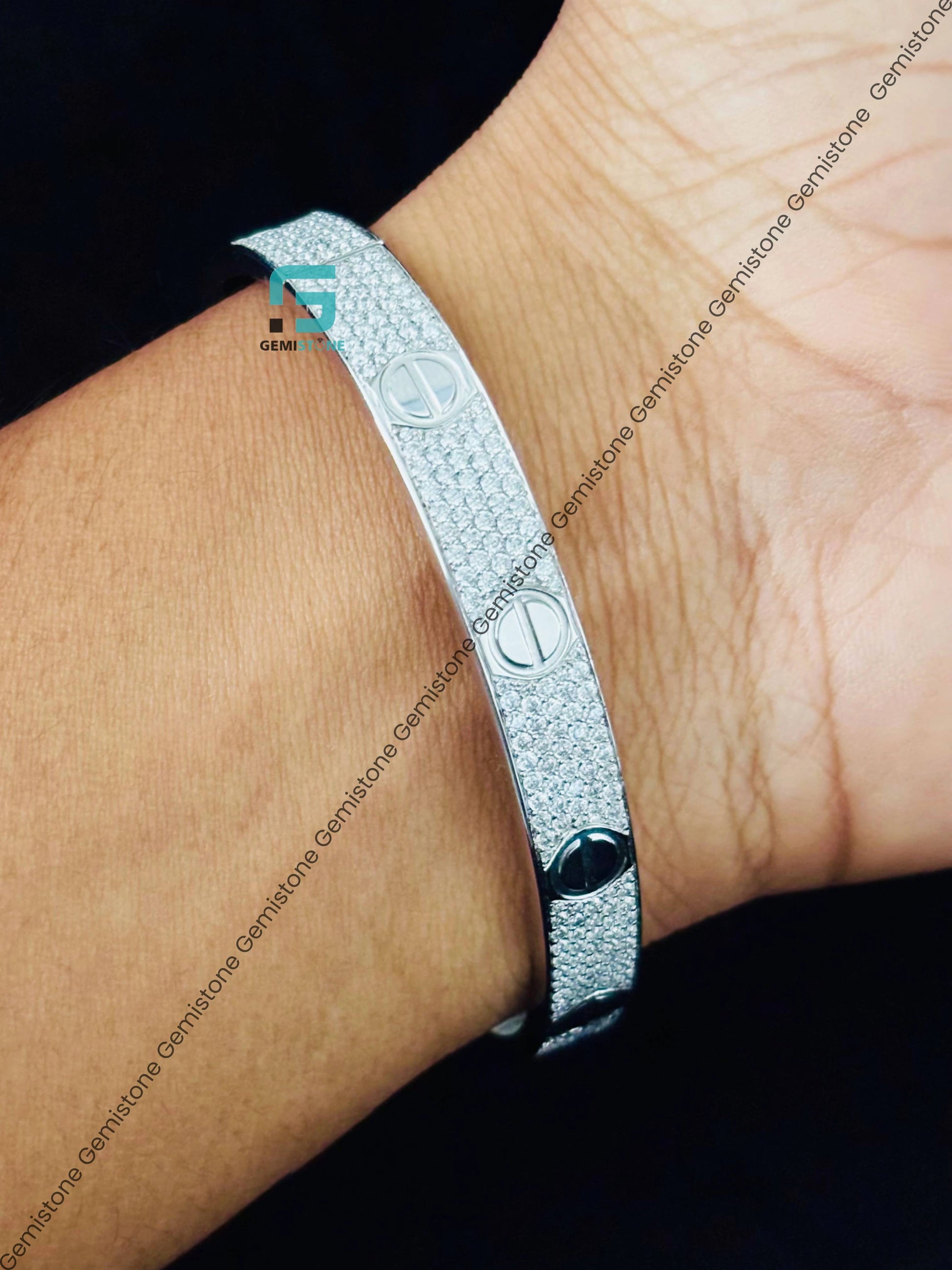 925 Silver Iced Out Hip Hop Moissanite Bracelet