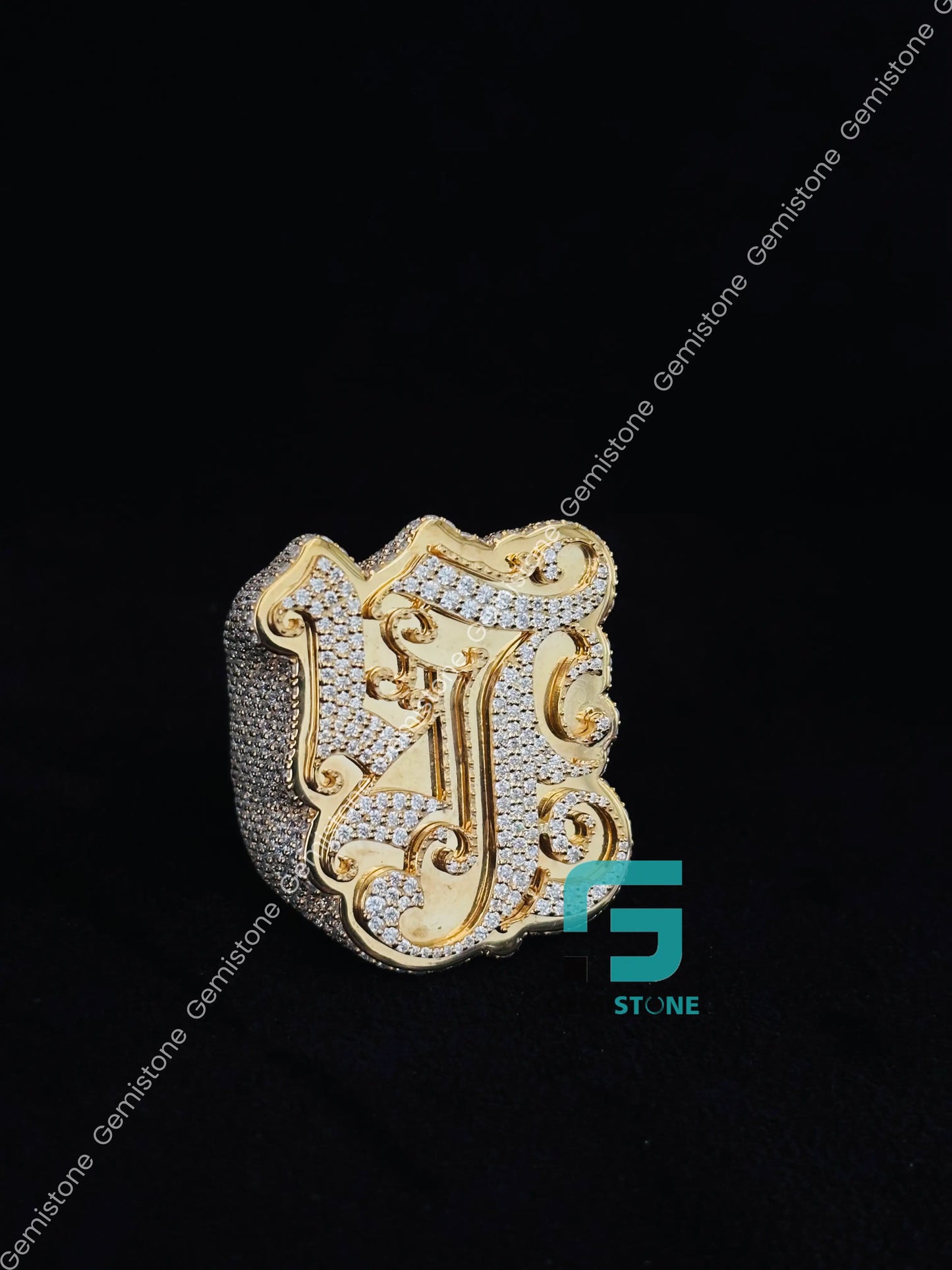 925 Silver Iced Out Moissanite Hip Hop Ring For Men