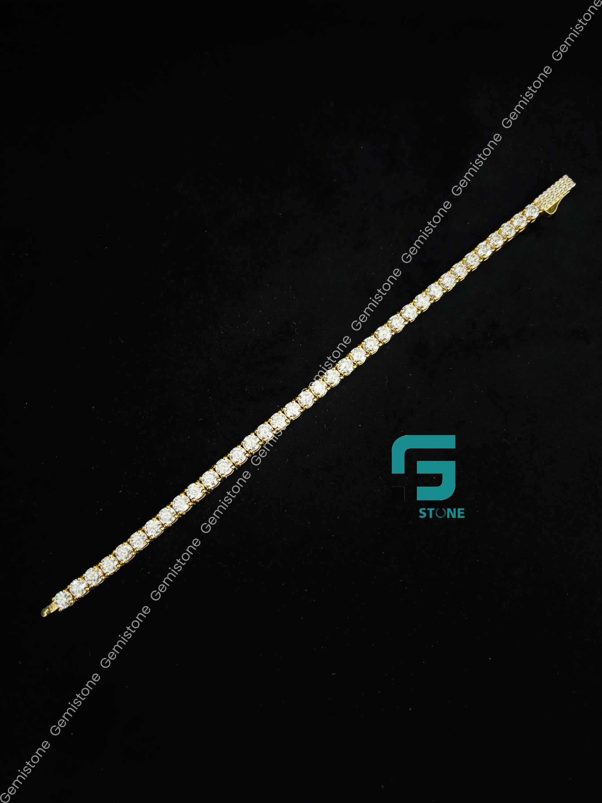 925 Silver Iced Out Moissanite Tennis Bracelet For Women