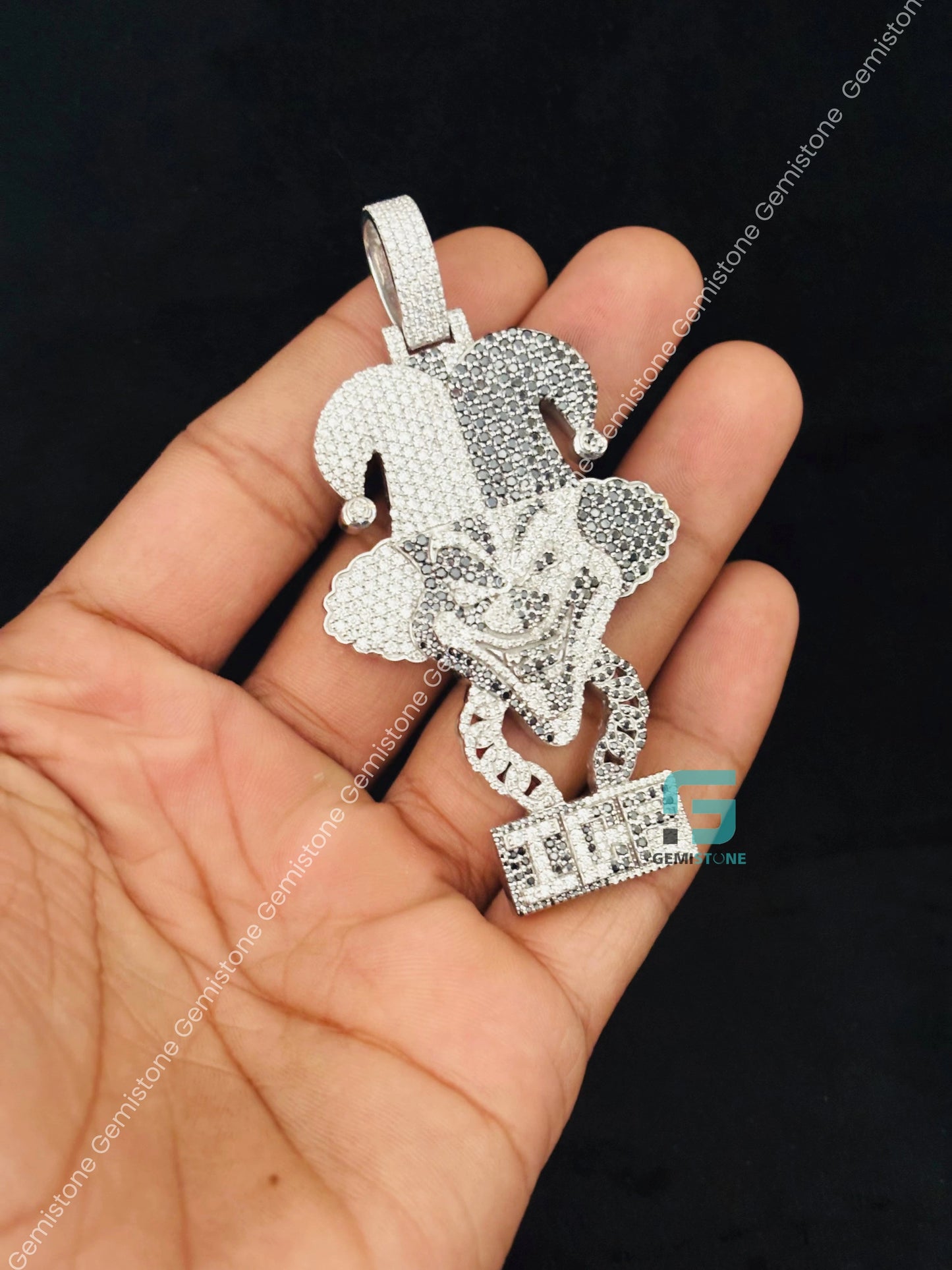 925 Silver Jocker Moissanite Pendant