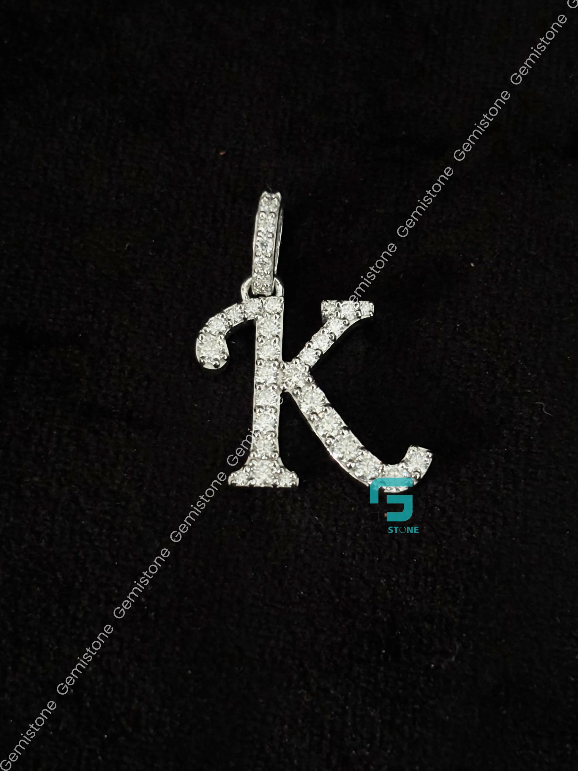 925 Silver Moissanite Alphabet Letter Pendant 