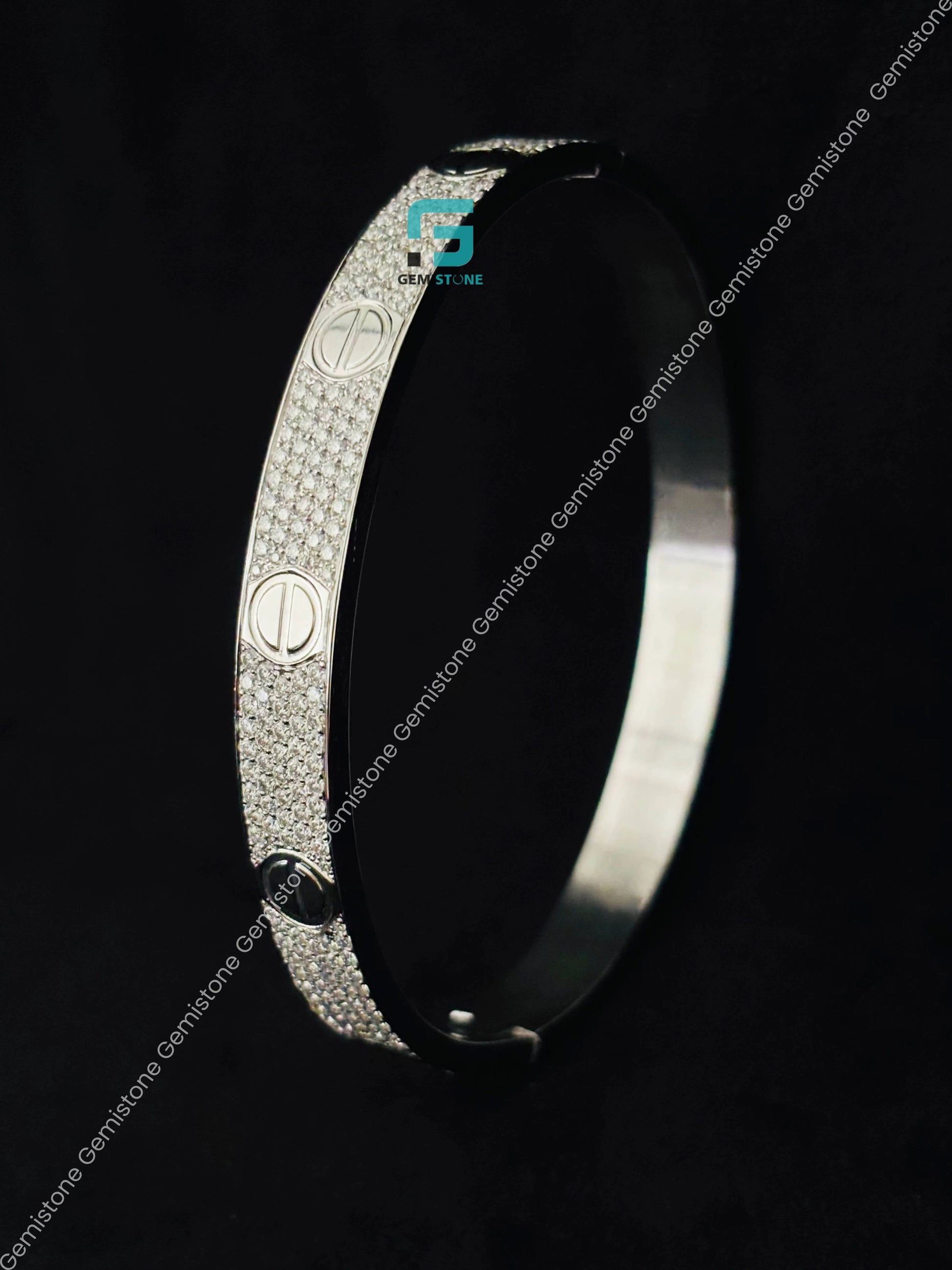 925 Silver Moissanite Bangle Bracelet
