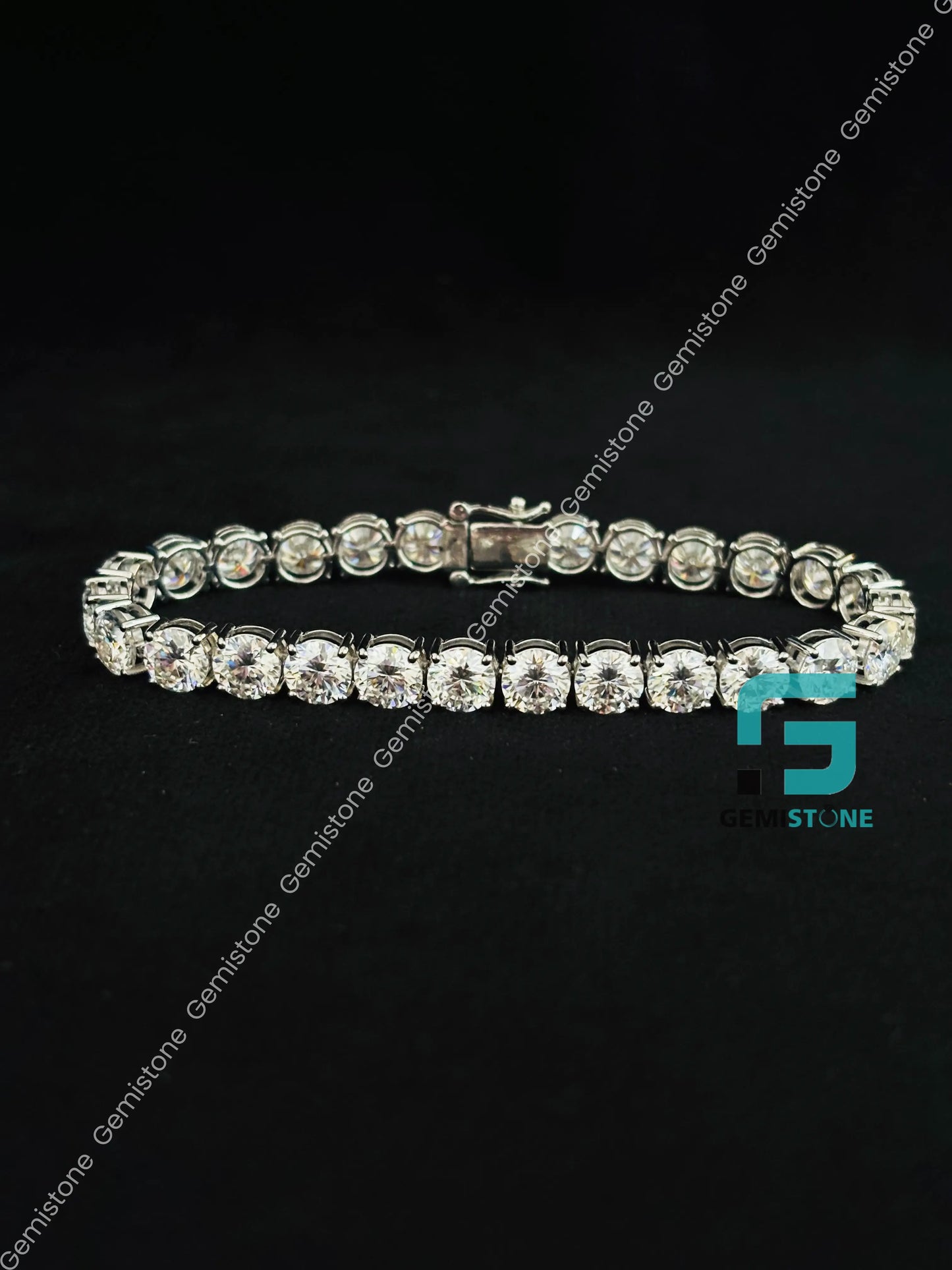 925 Silver Moissanite Bust Down Bracelet
