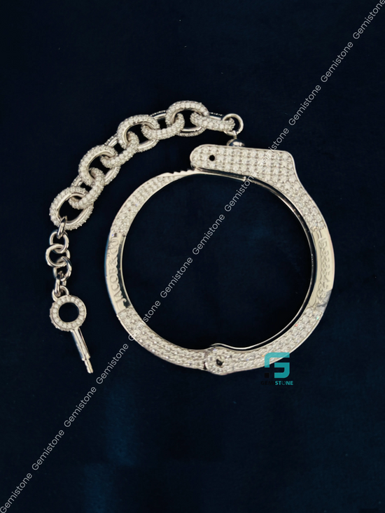 925 Silver Moissanite Bust Down Hand Cuff