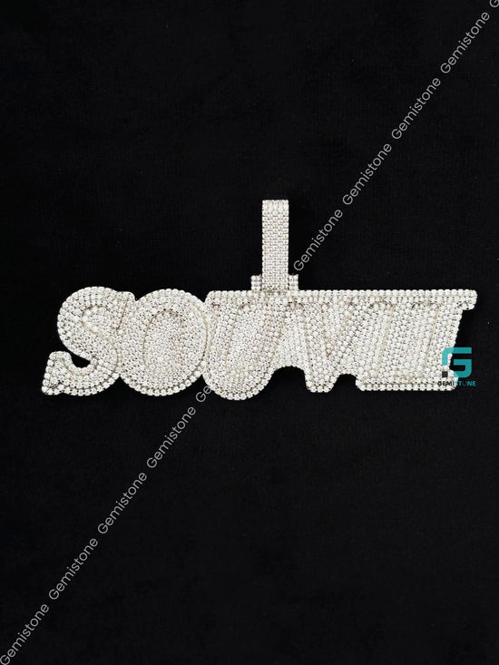 925 Silver Moissanite Custom Name Pendant