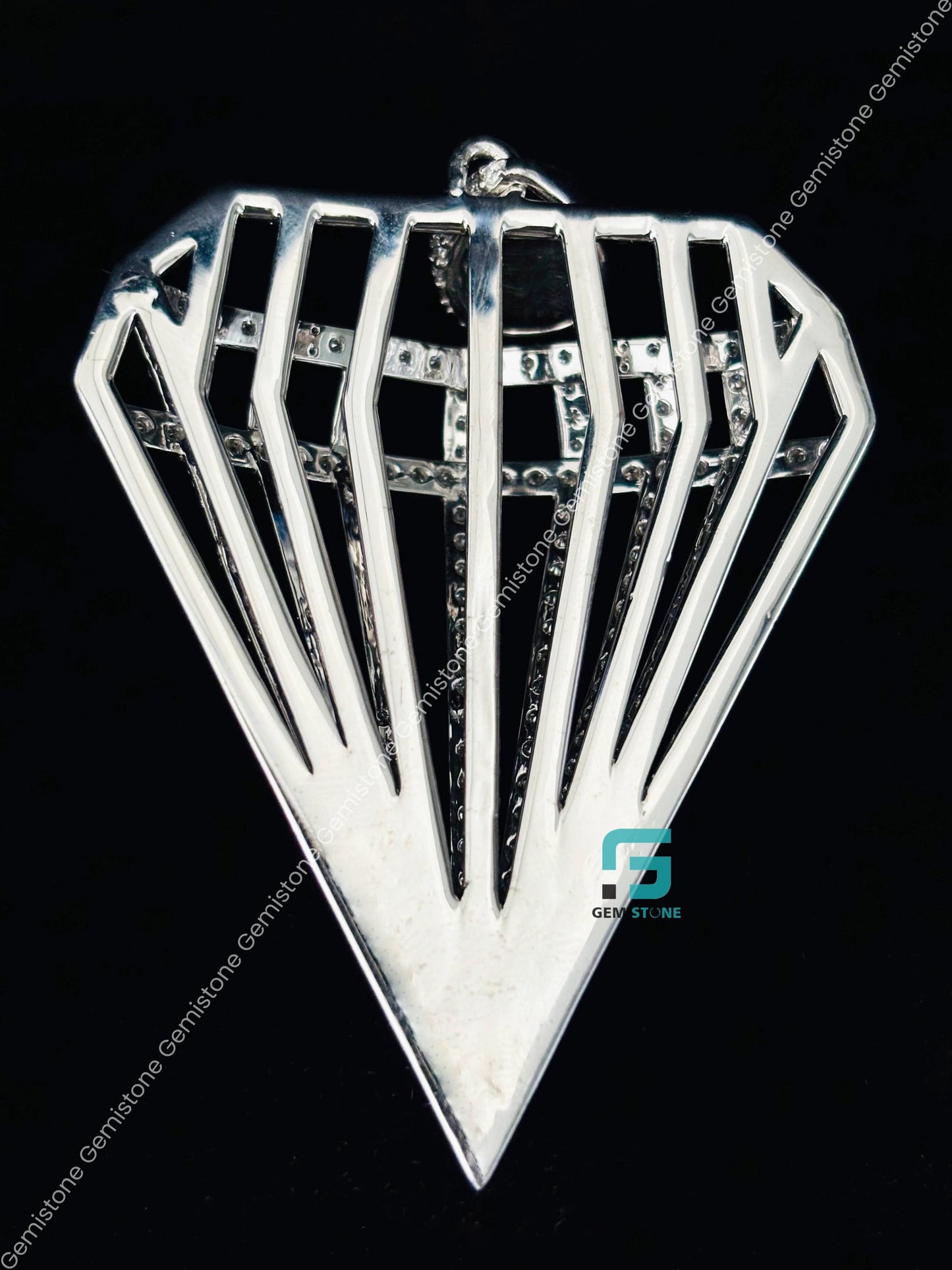 925 Silver Moissanite Disc Pendant