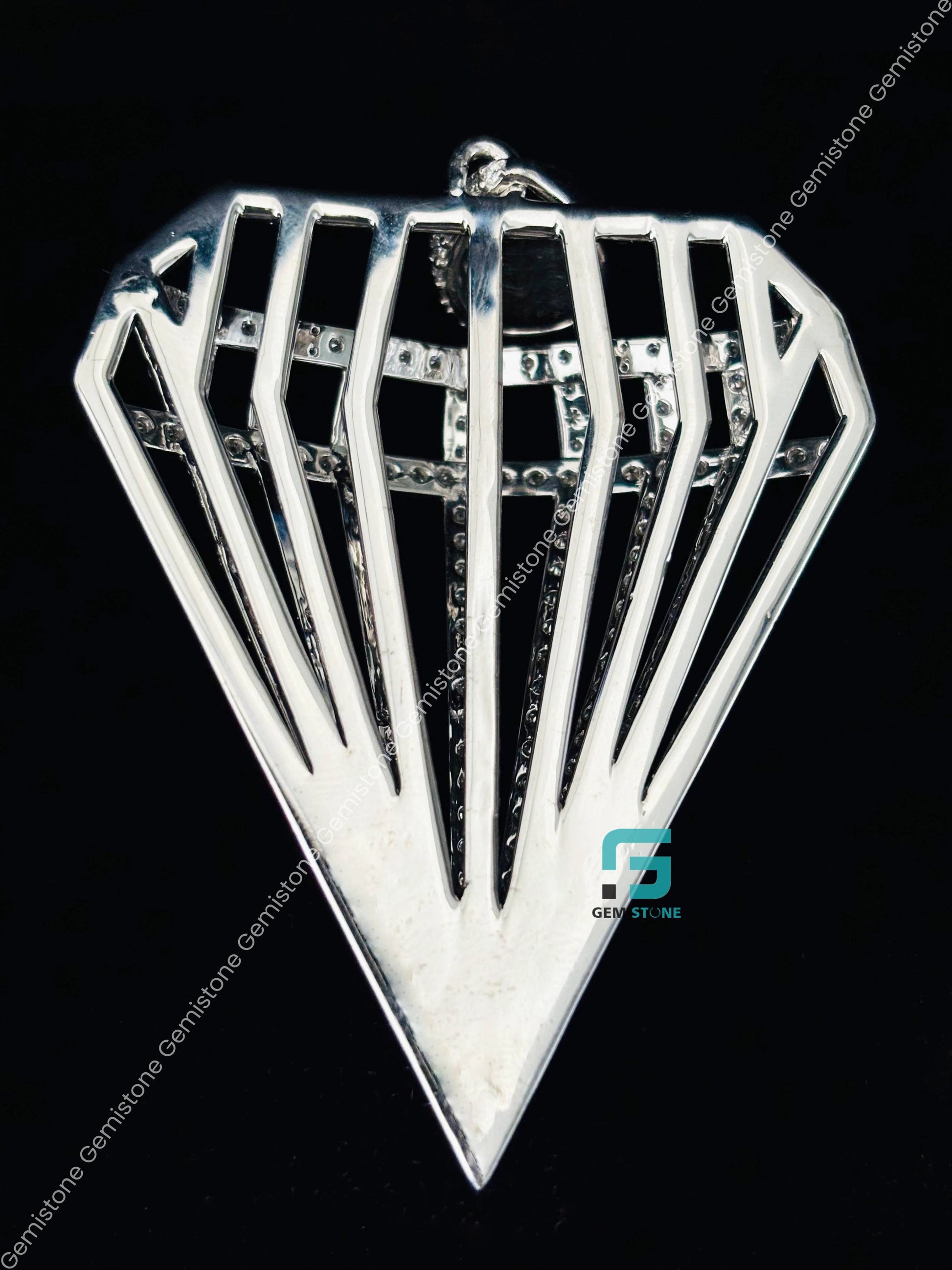 925 Silver Moissanite Disc Pendant