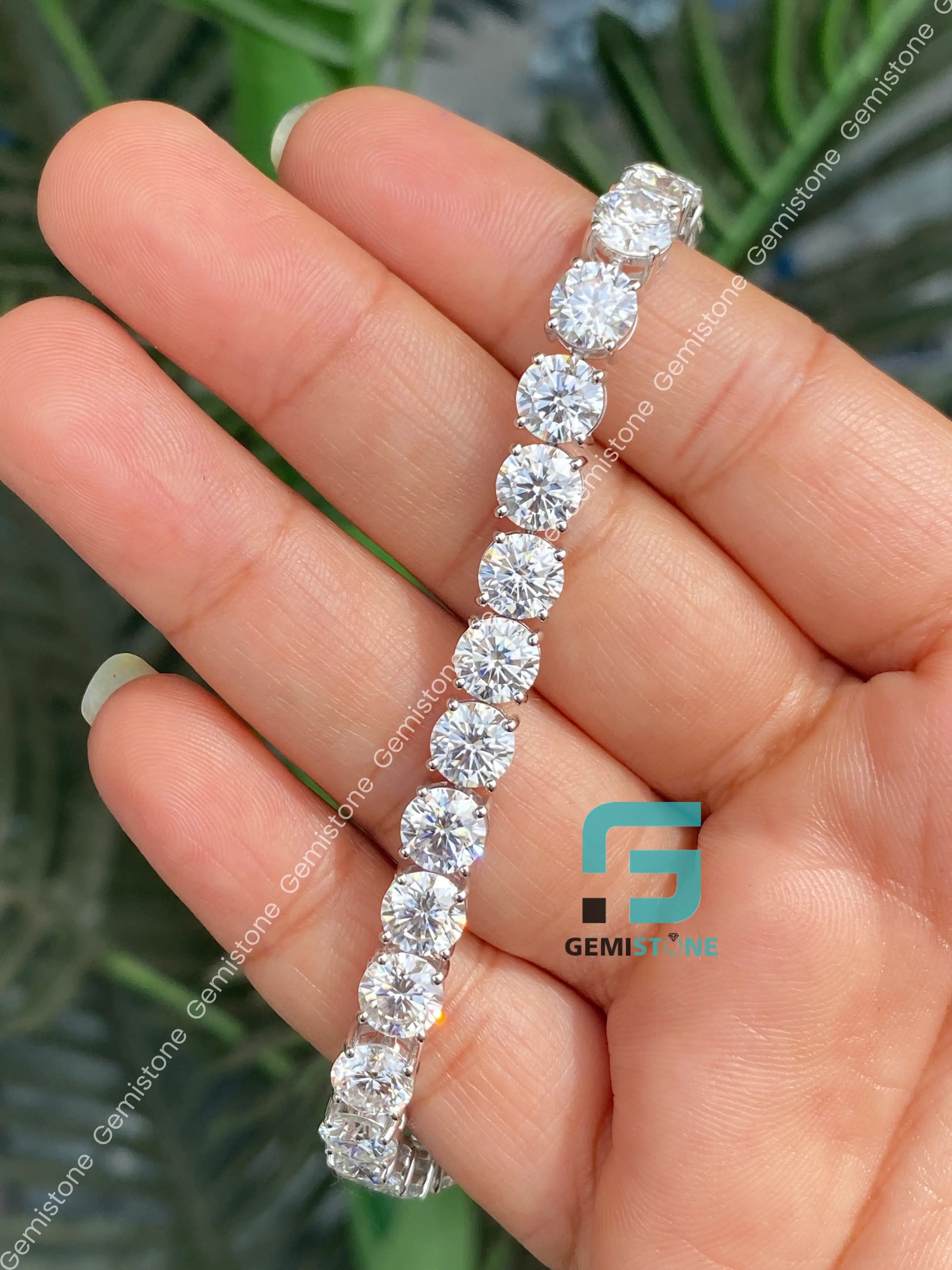 925 Silver Moissanite Iced Out Bracelet
