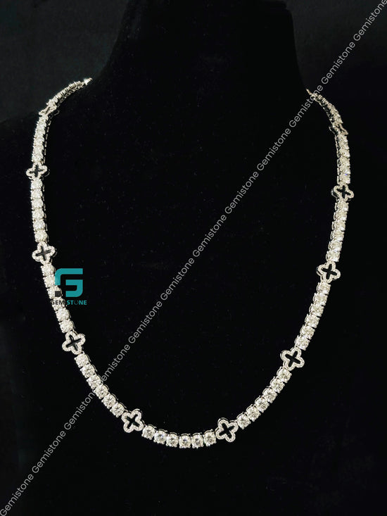 925 Silver Moissanite Iced Out Chain