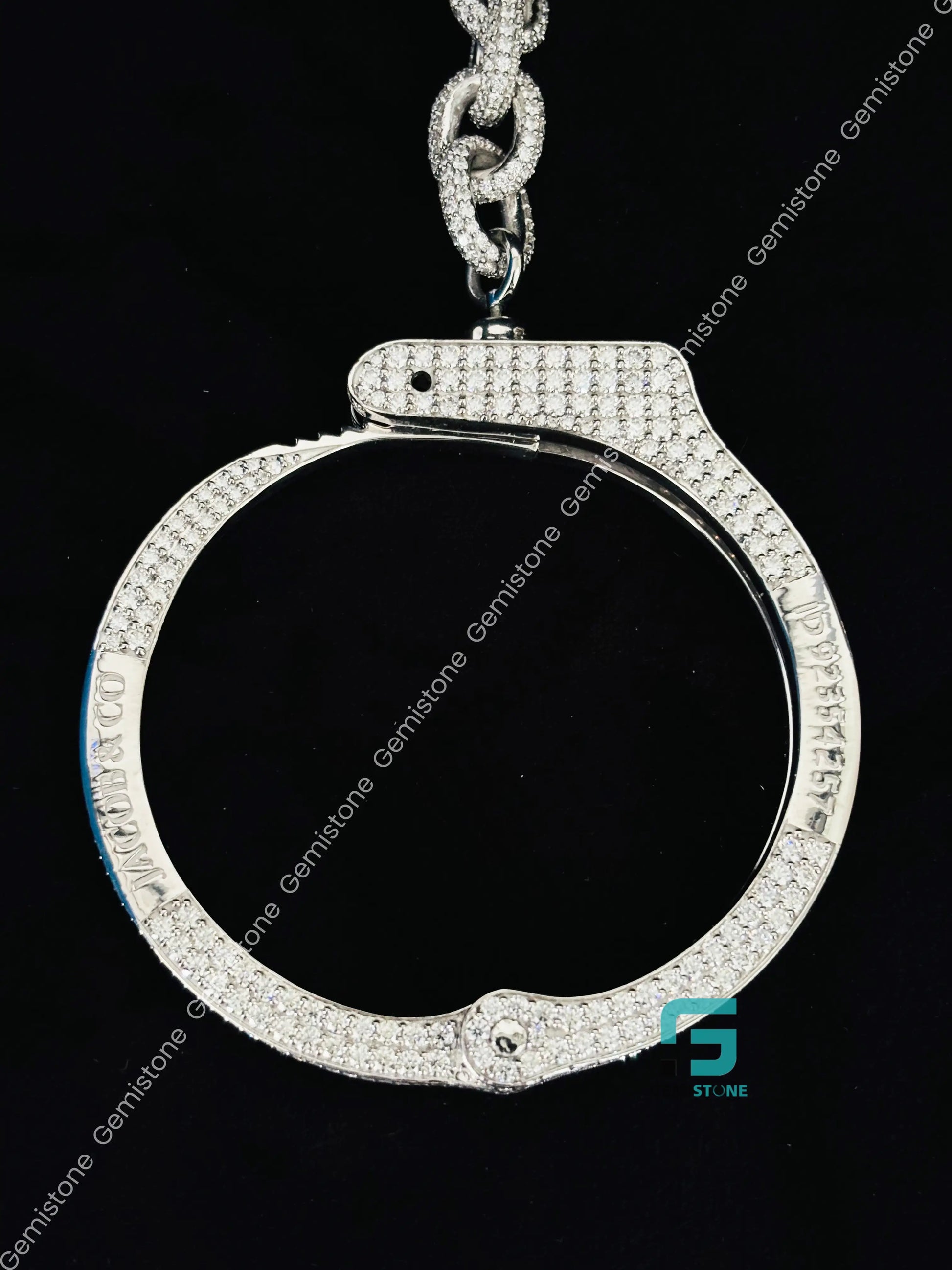 925 Silver Moissanite Iced Out Hand Cuff For Women