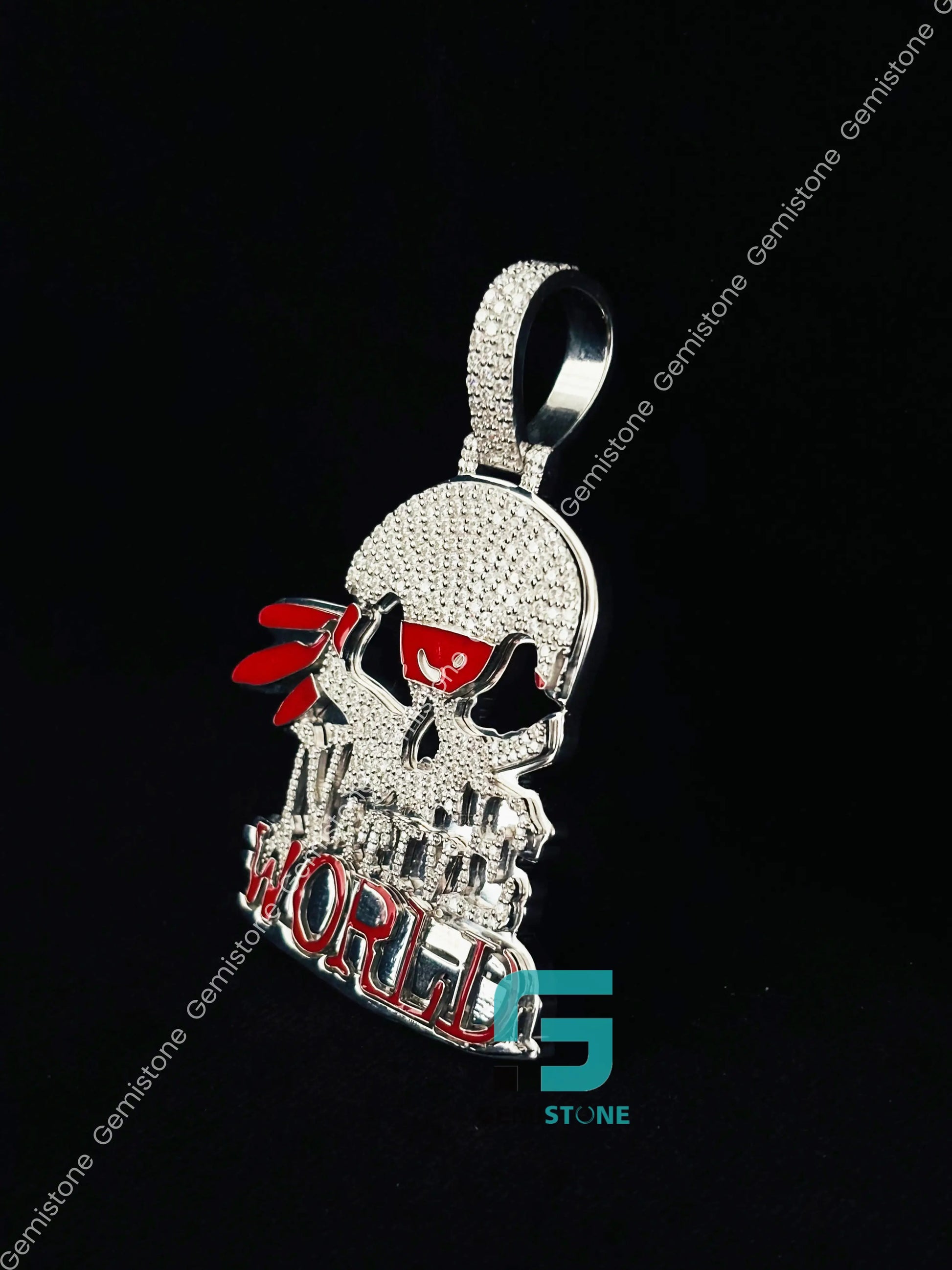925 Silver Moissanite Iced Out Hip Hop Skull Hip Hop Pendant For Men