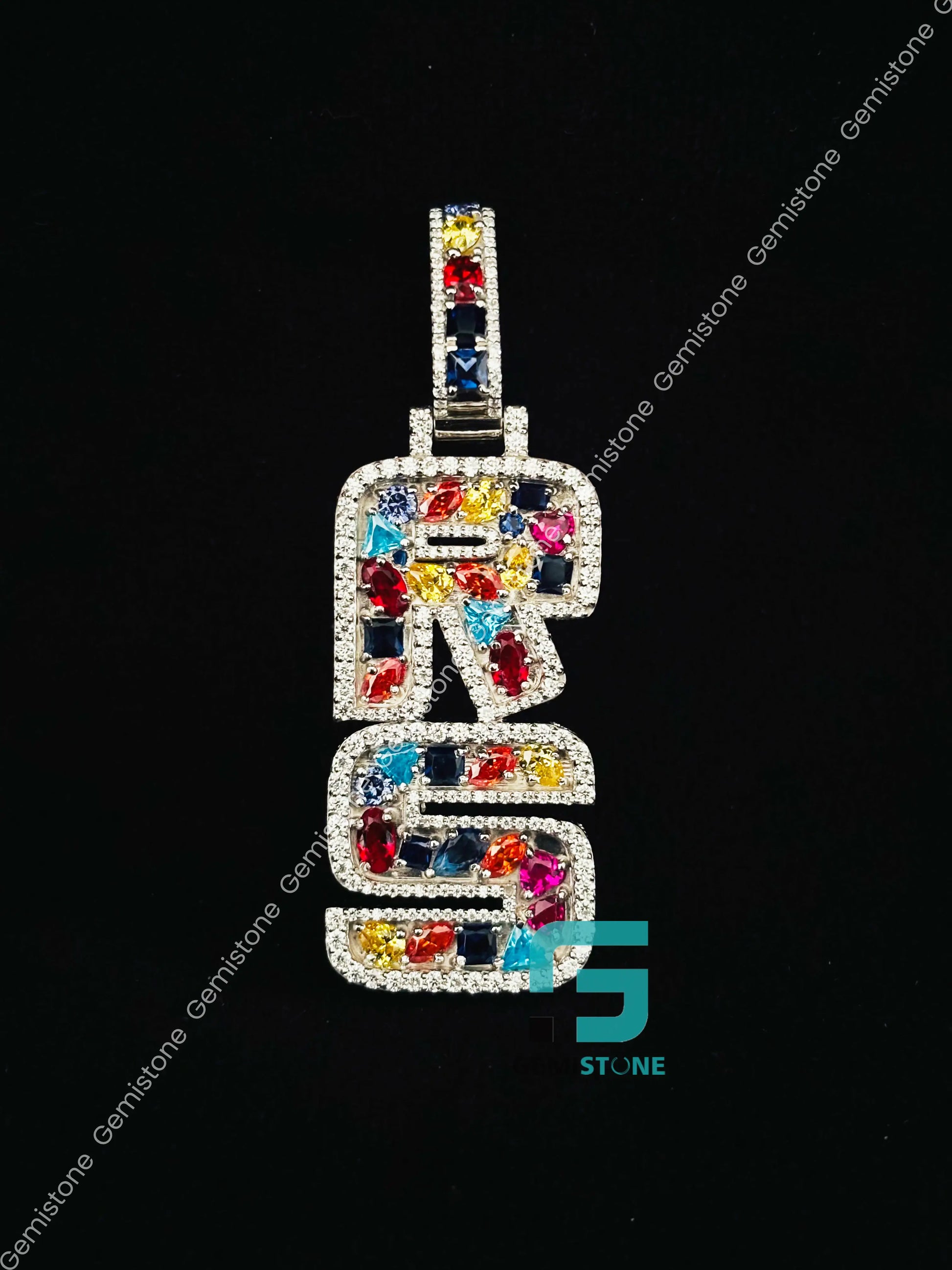 925 Silver Moissanite Pear Colorful Diamond Pendant
