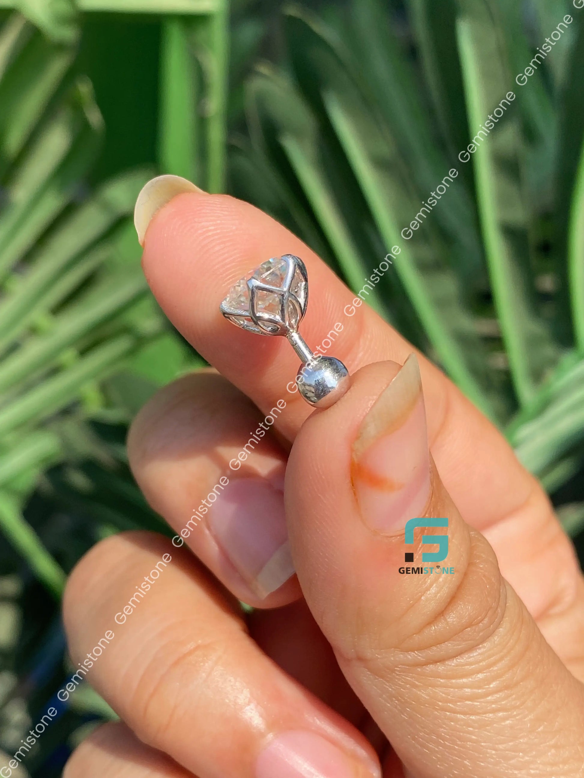 925 Silver Moissanite Solitaire Studs Earrings For Women