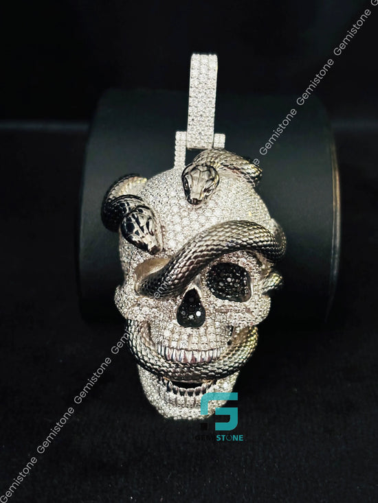 925 Silver Moissanite Studded Hip Hop Pendant