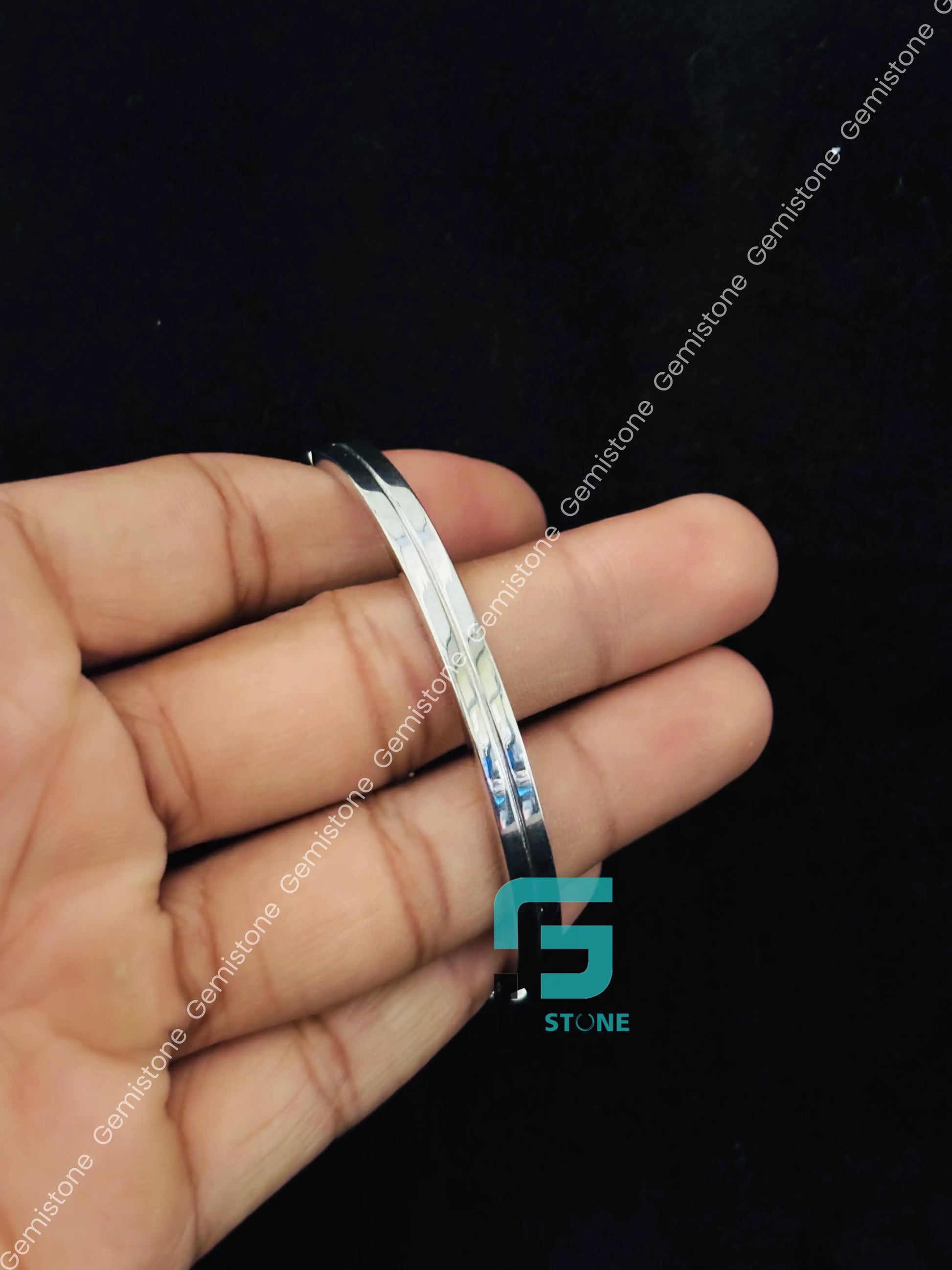 925 Silver Open Cuff Infinity Bangle Bracelet