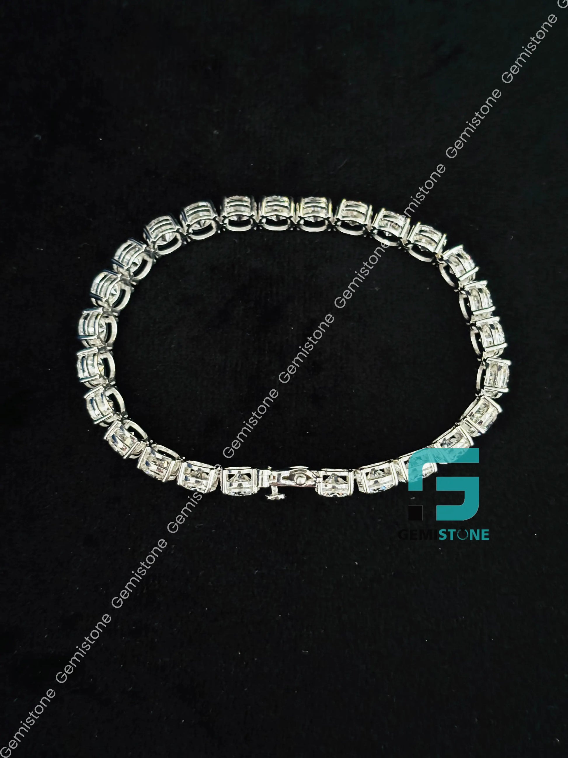 925 Silver Round Moissanite Tennis Bracelet