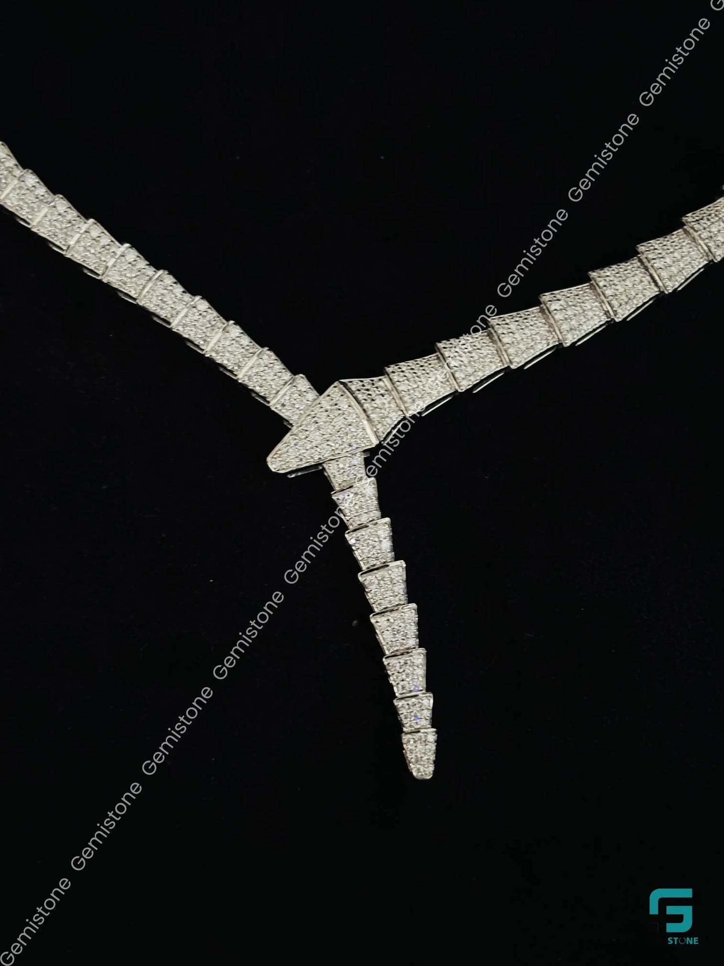 925 Silver Serpenti Moissanite Diamond Necklace