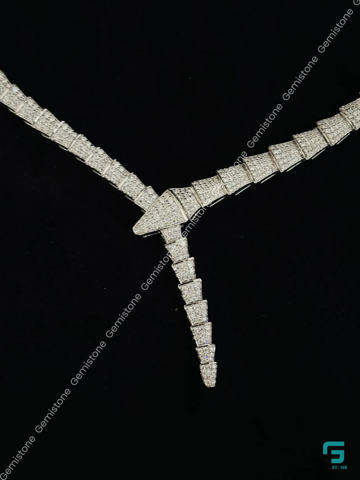 925 Silver Serpenti Moissanite Diamond Necklace