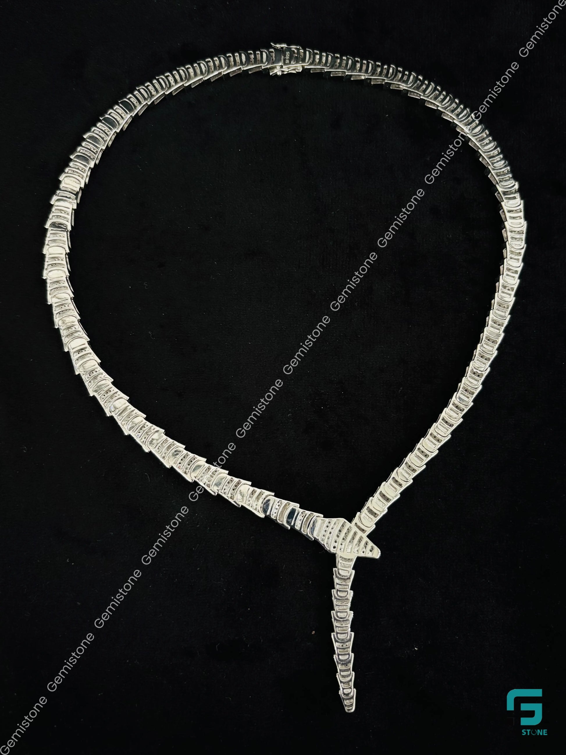 925 Silver Serpenti Moissanite Diamond Necklace For Women