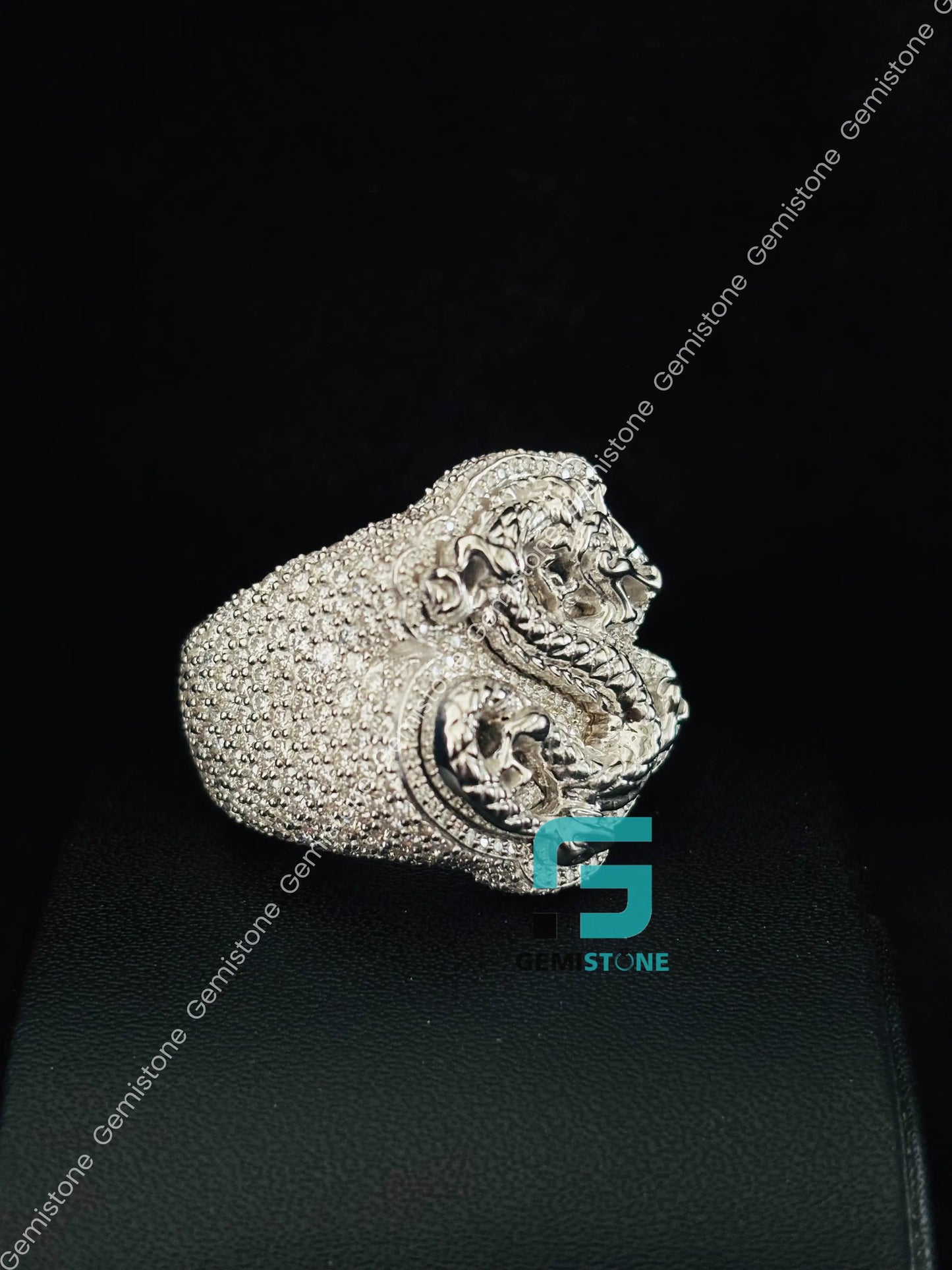 925 Silver Snake Moissanite Hip Hop Ring