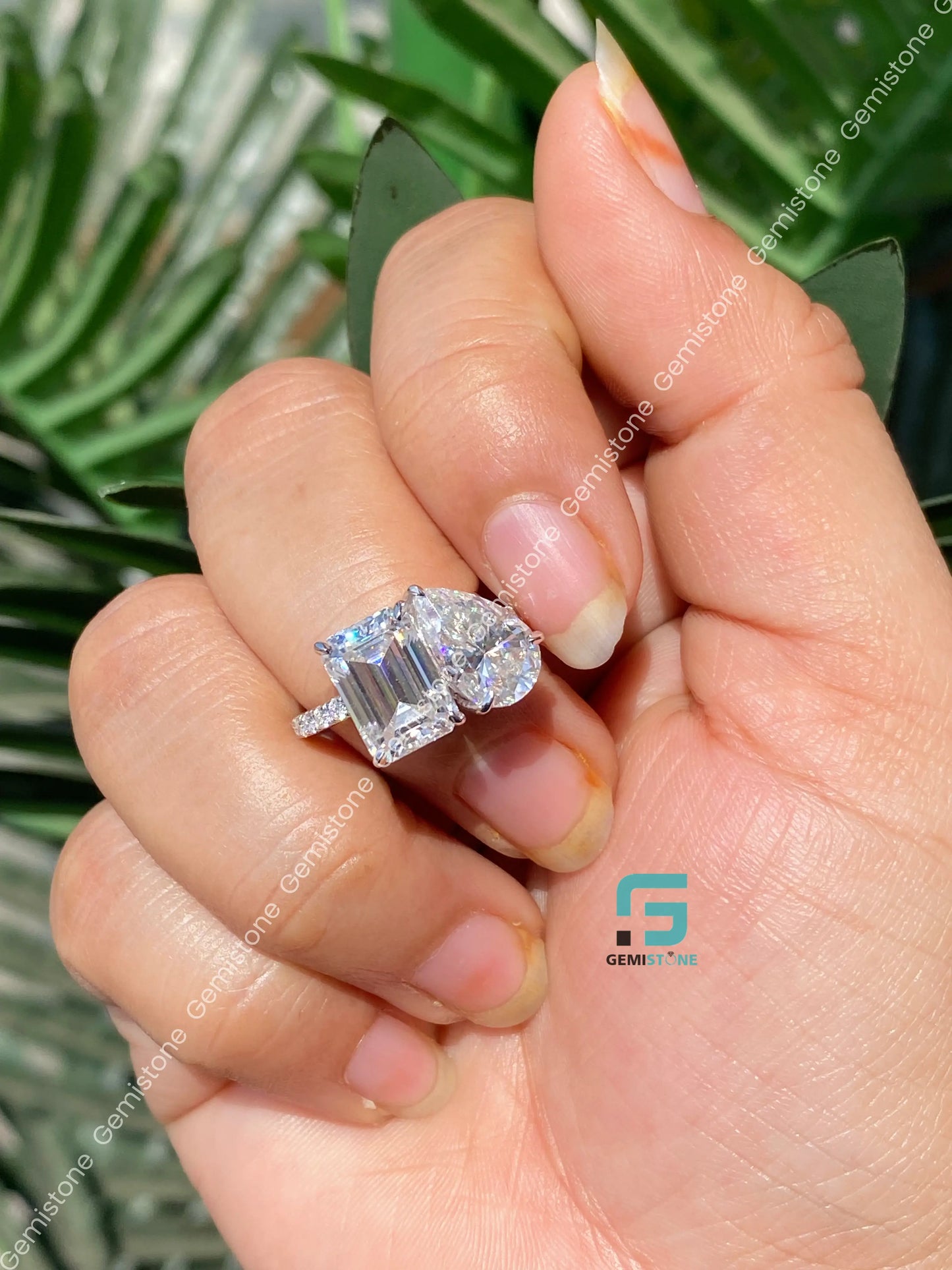 925 Silver Toi Et Moi Moissanite Wedding Ring For Women