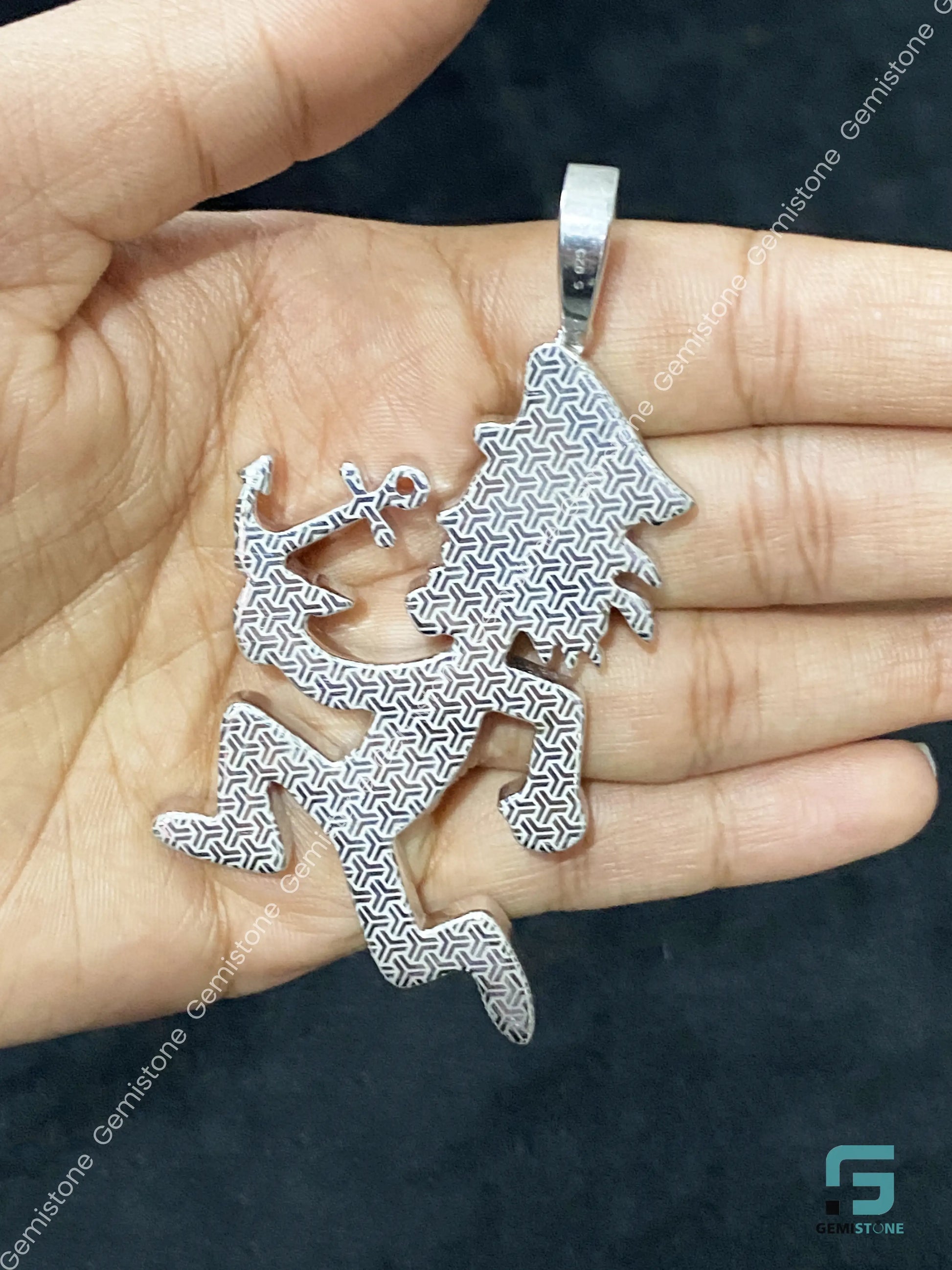 925_Silver_VVS_Moissanite_Fully_Iced_Hatchet_Man_Pendant