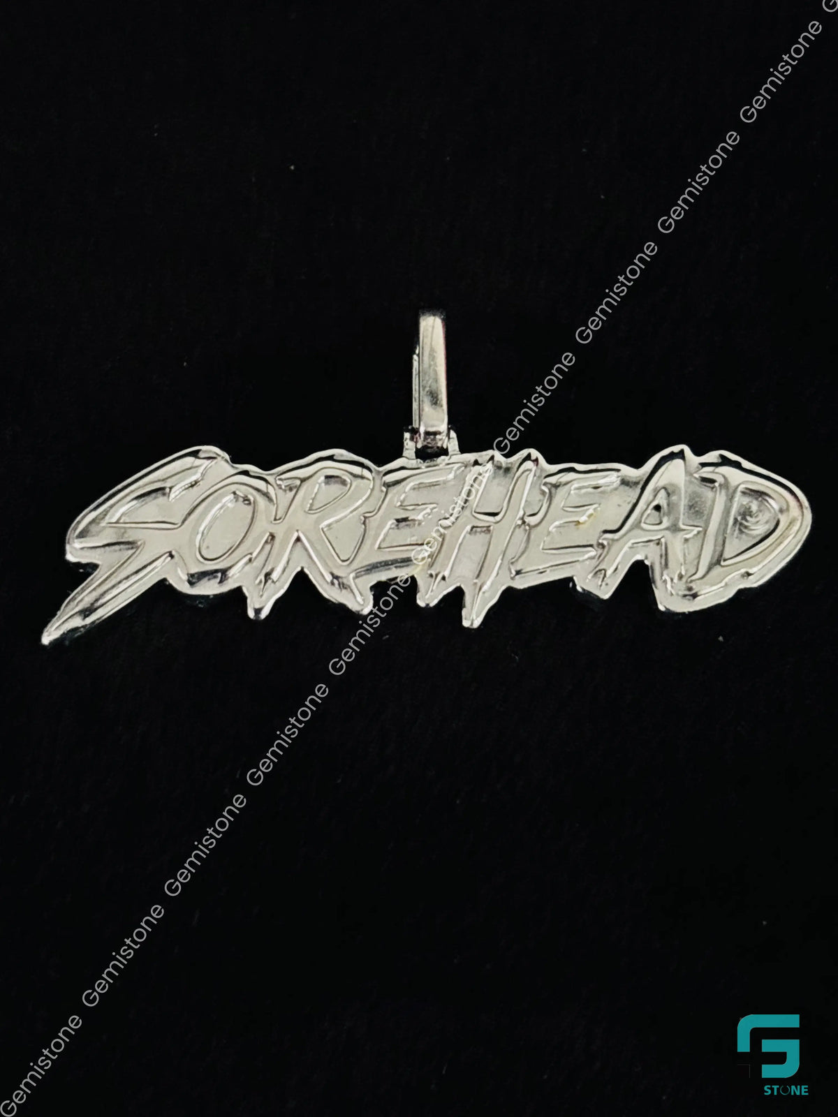 925 Solid Sterling Silver Bust Down Custom Name Pendant 