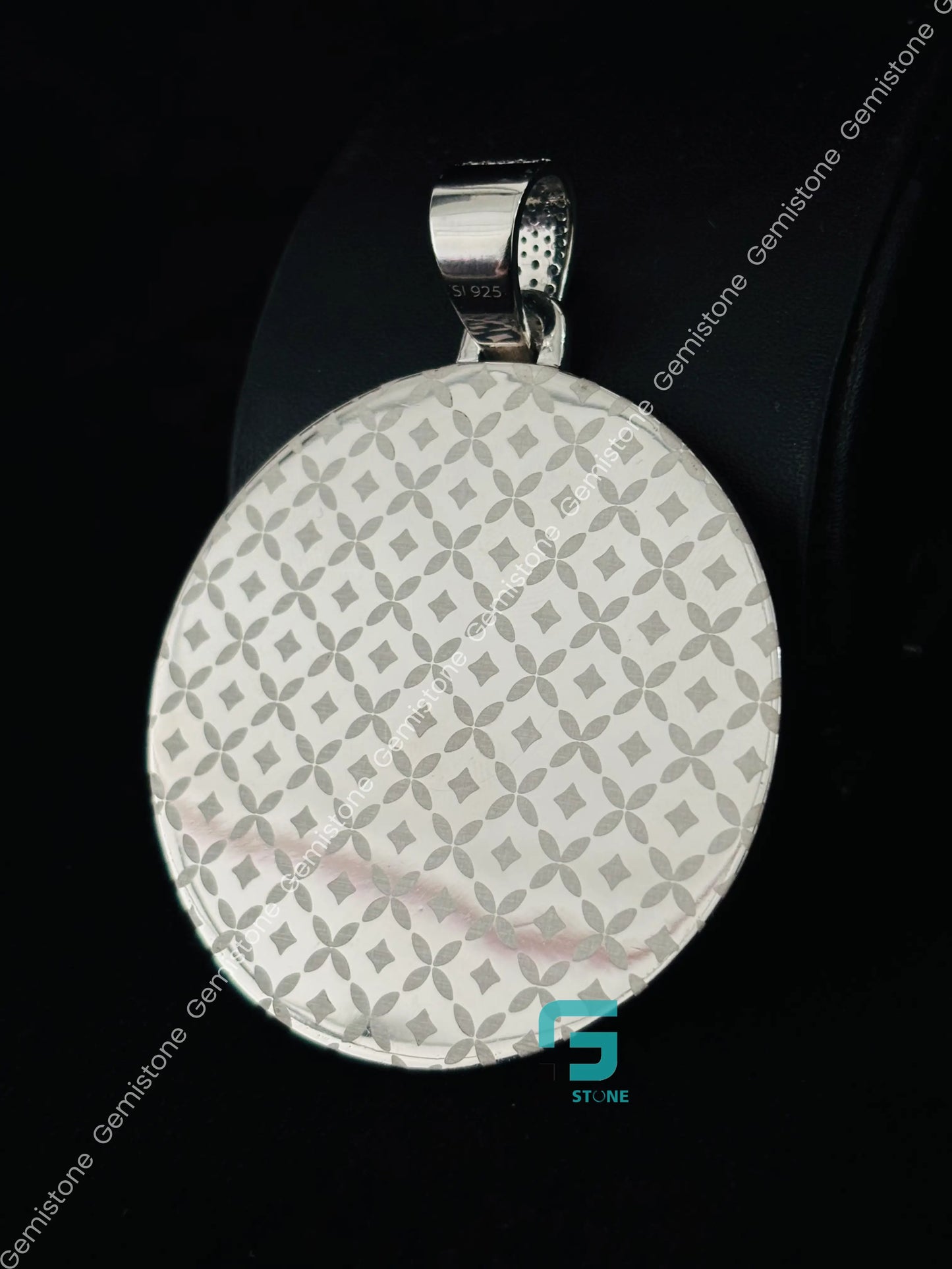 925 Stereling Silver Hip Hop Moissanite Snake Shape Disk Pendant For Men