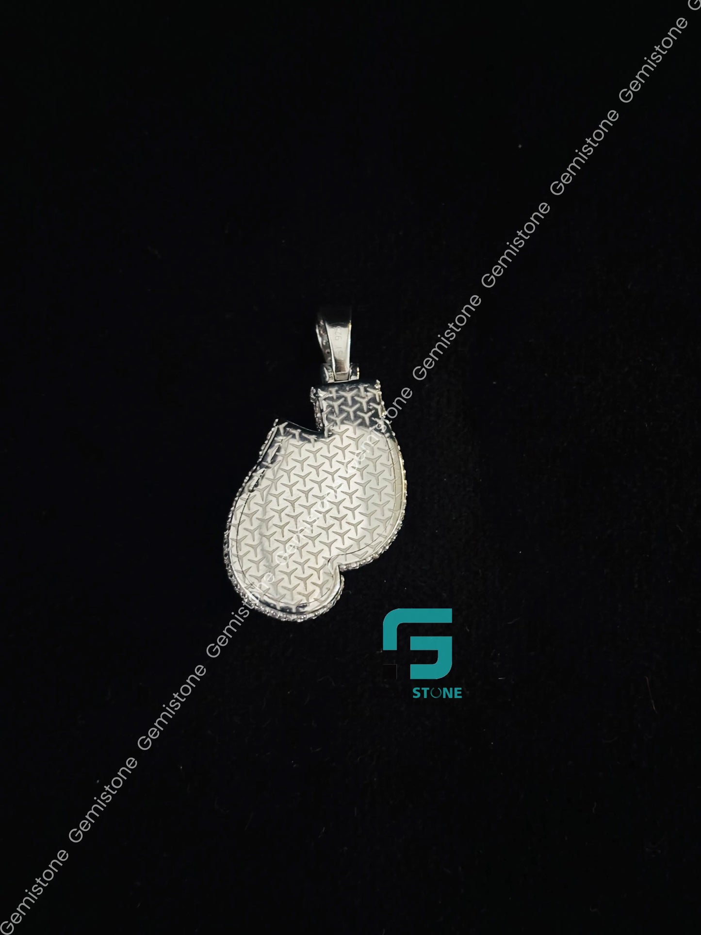 925 Sterling Silver Boxing Gloves Moissanite Pendant For Men