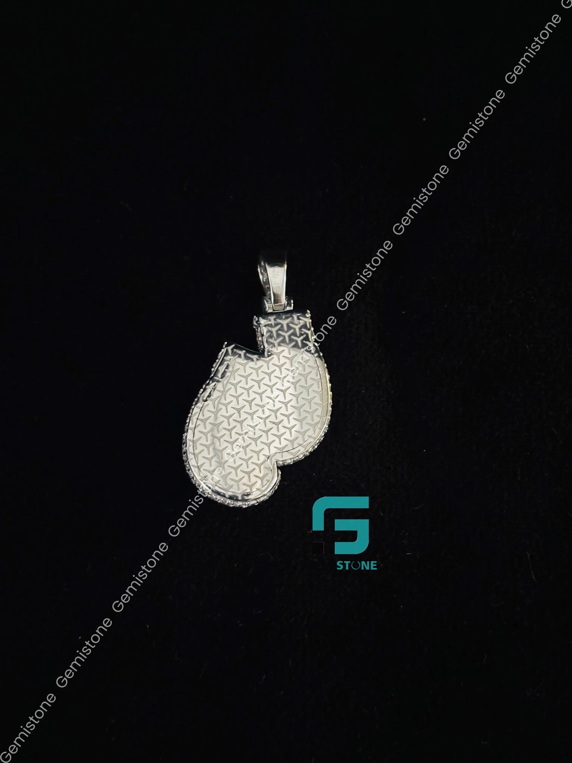 925 Sterling Silver Boxing Gloves Moissanite Pendant For Men