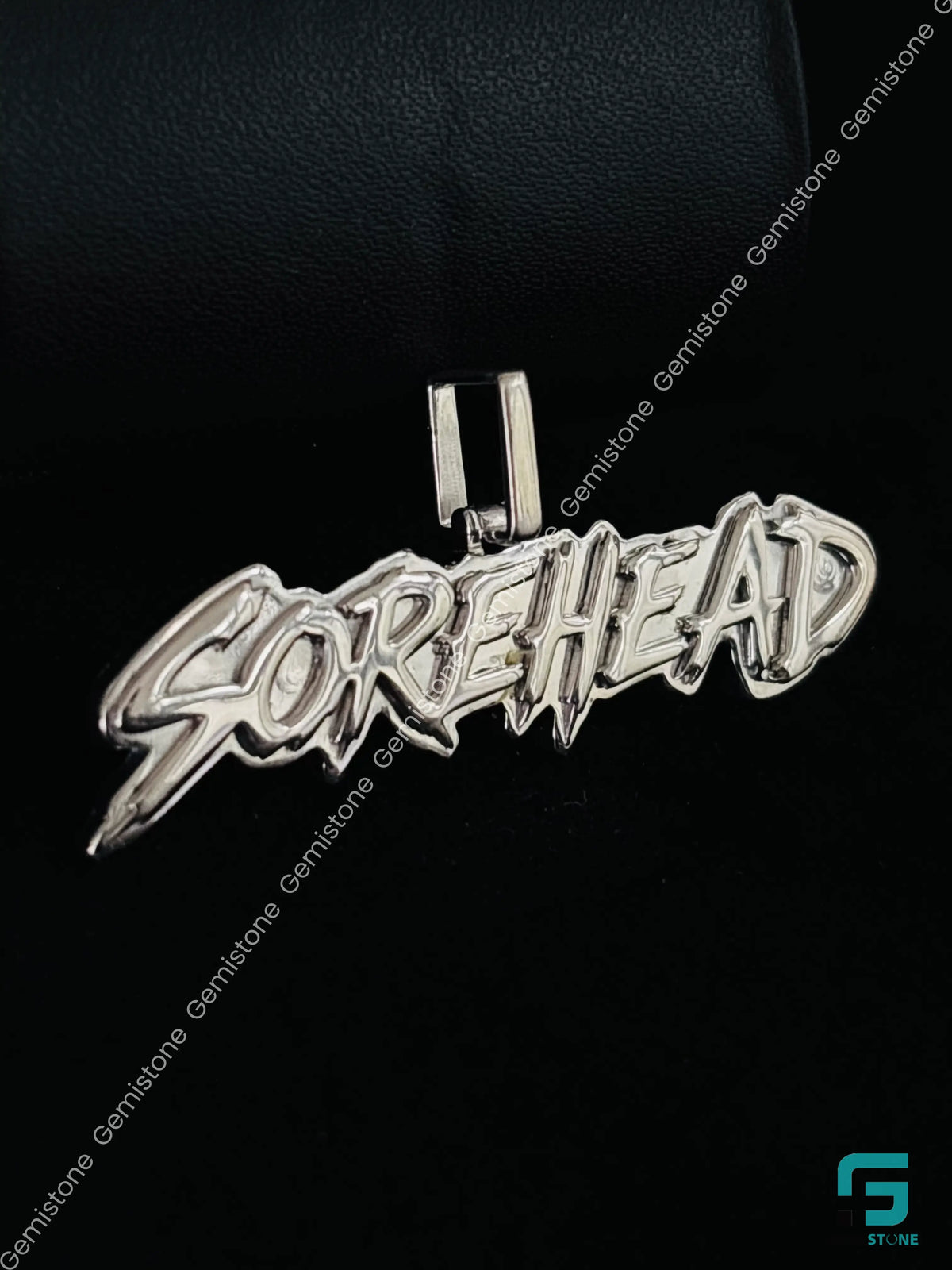 925 Sterling Silver Bust Down Custom Name Pendant 