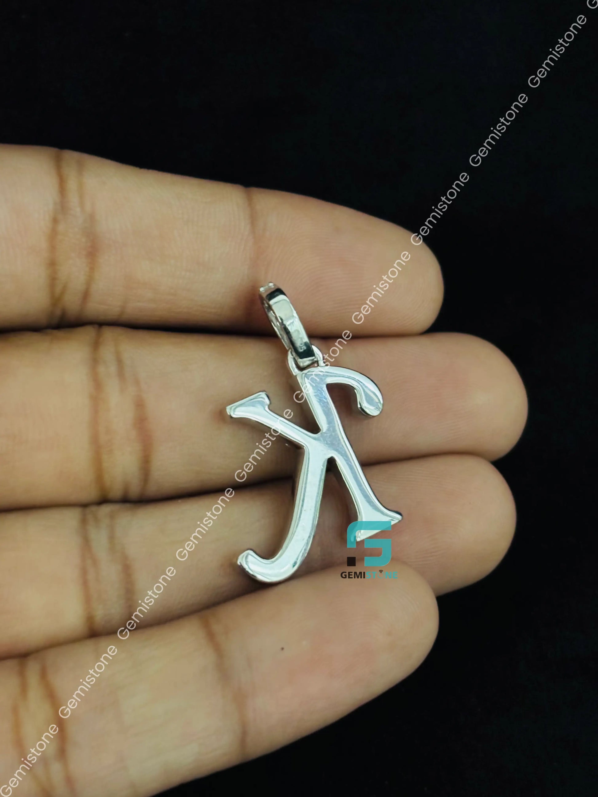 925 Sterling Silver Custom Letter Moissanite Alphabet Letter Pendant