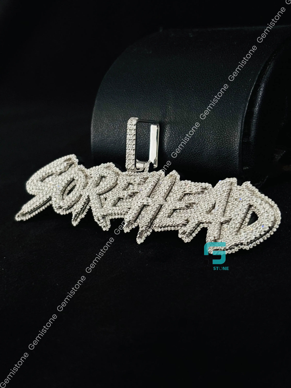 925 Sterling Silver Custom Letter Moissanite Iced Out Pendant For Men