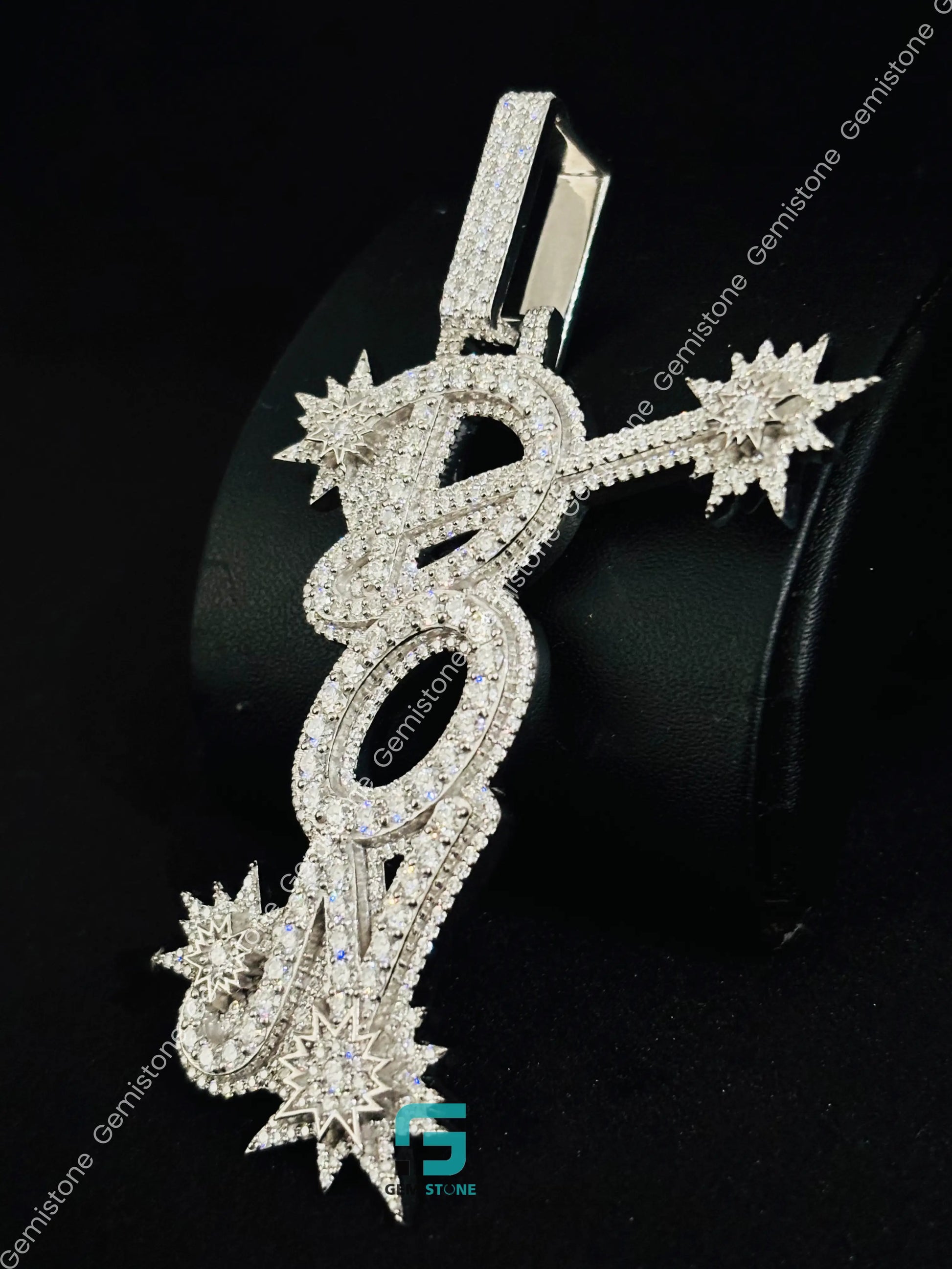 925 Sterling Silver Custom Moissanite DON Name Iced Out Studded Pendant For Men