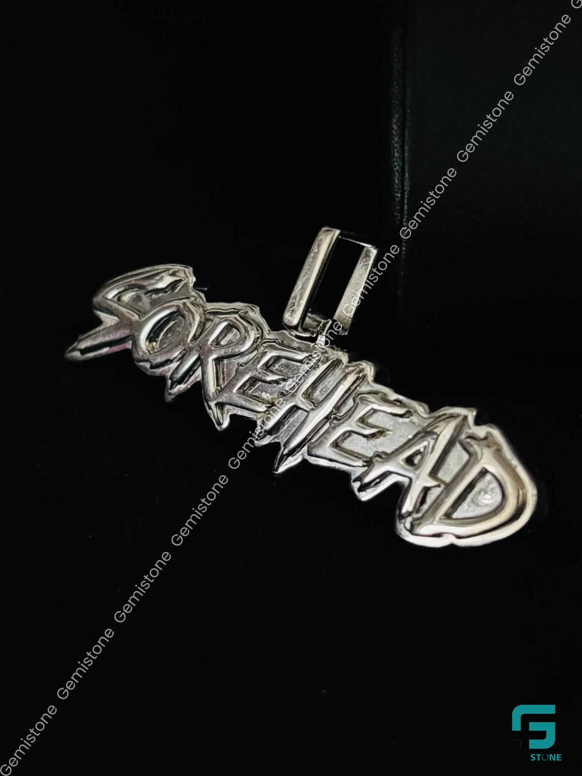 925 Sterling Silver Custom Name Bust Down Pendant