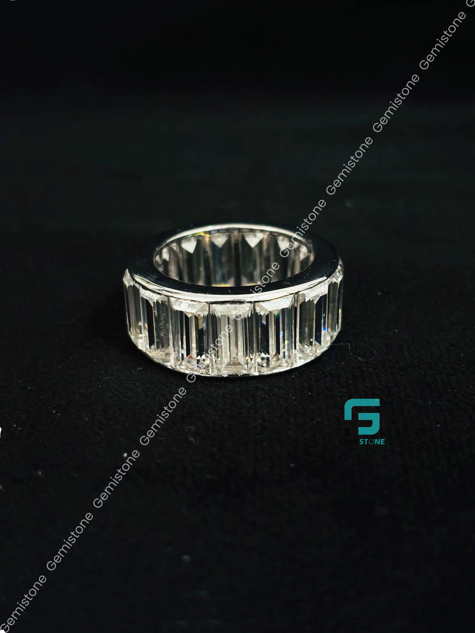 925 Sterling Silver Fully White Eternity Wedding Band