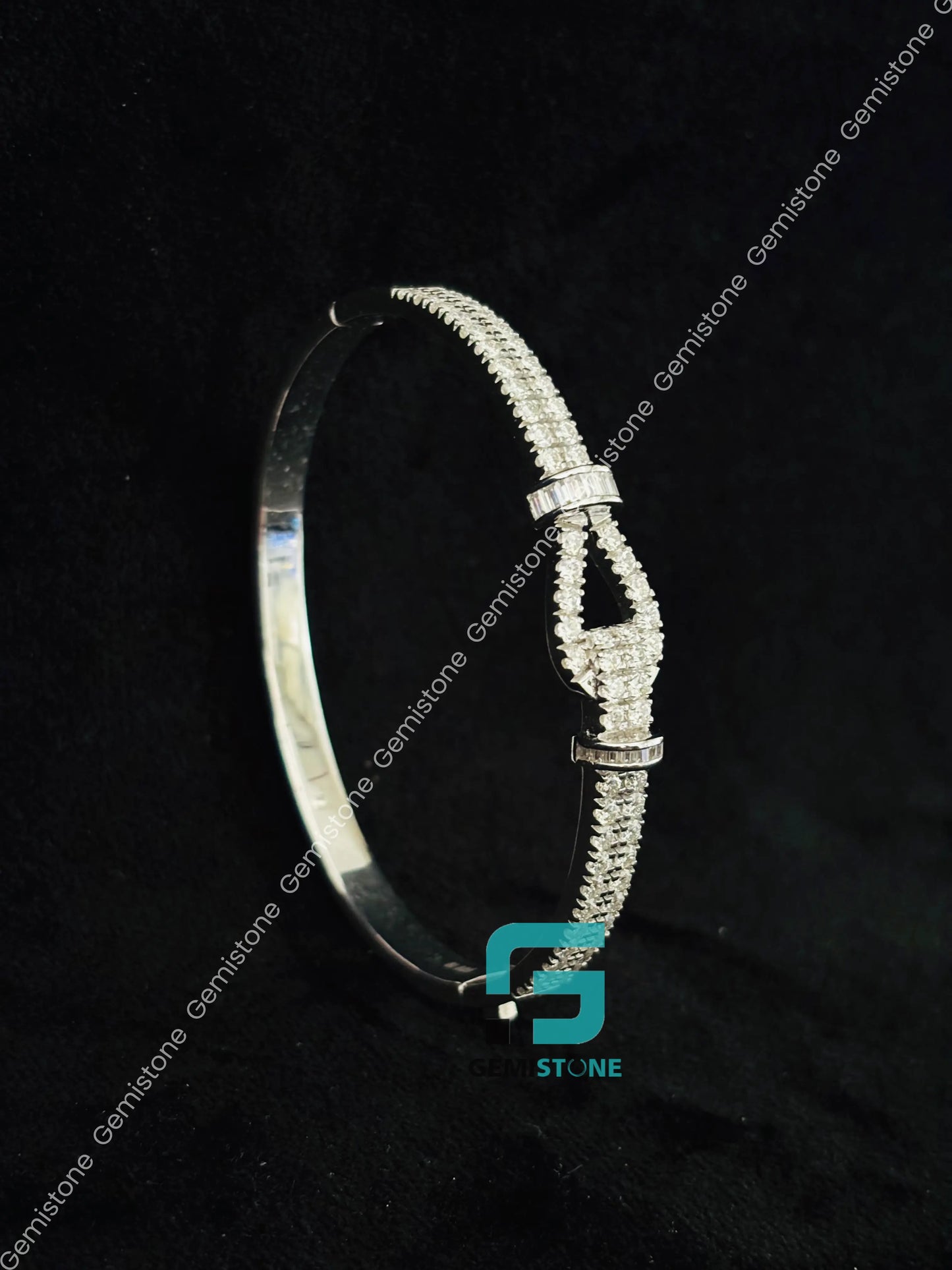 925 Sterling Silver Infinity Motif Moissanite Bracelet