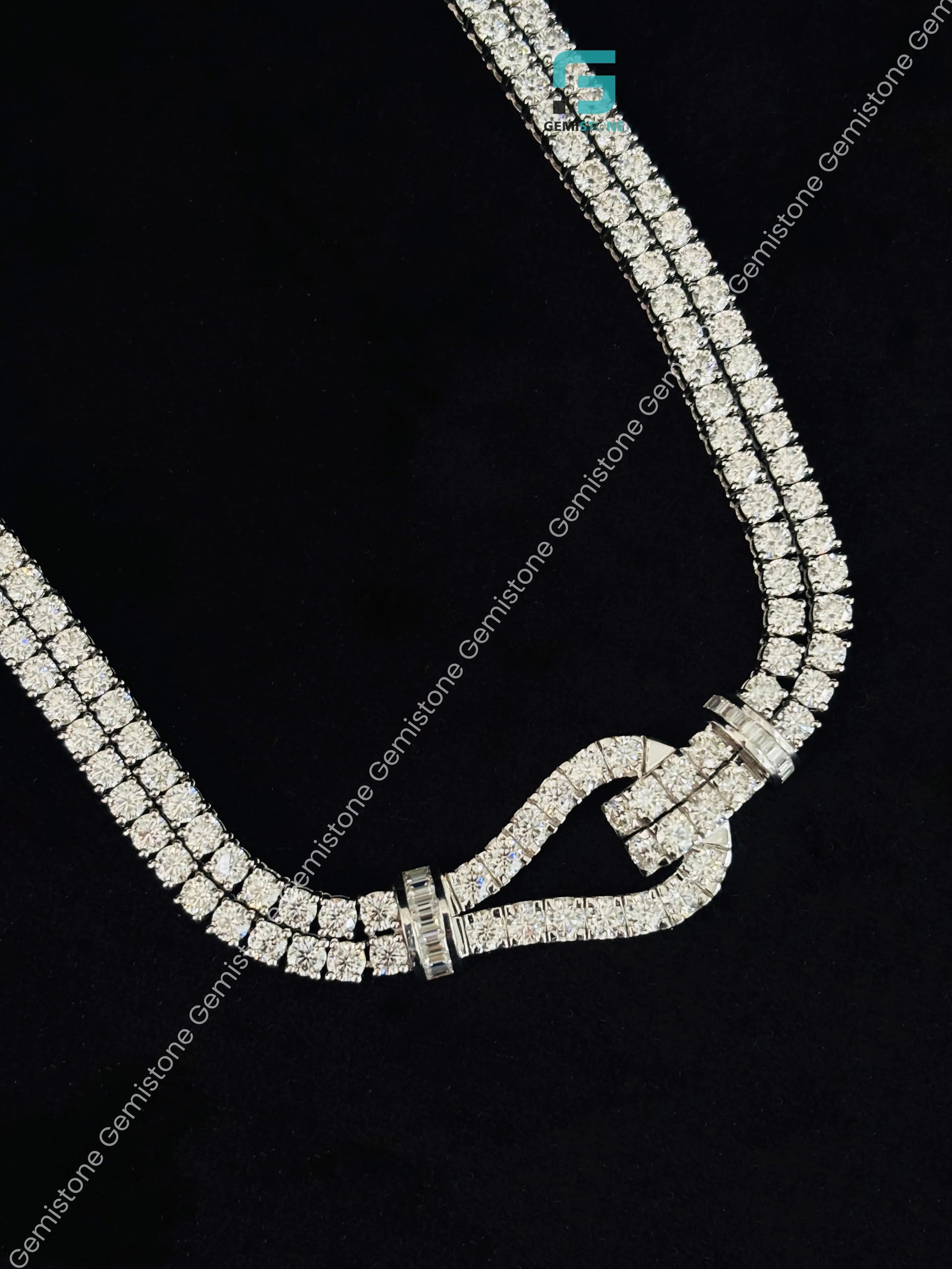 925 Sterling Silver Lasso Moissanite Necklace