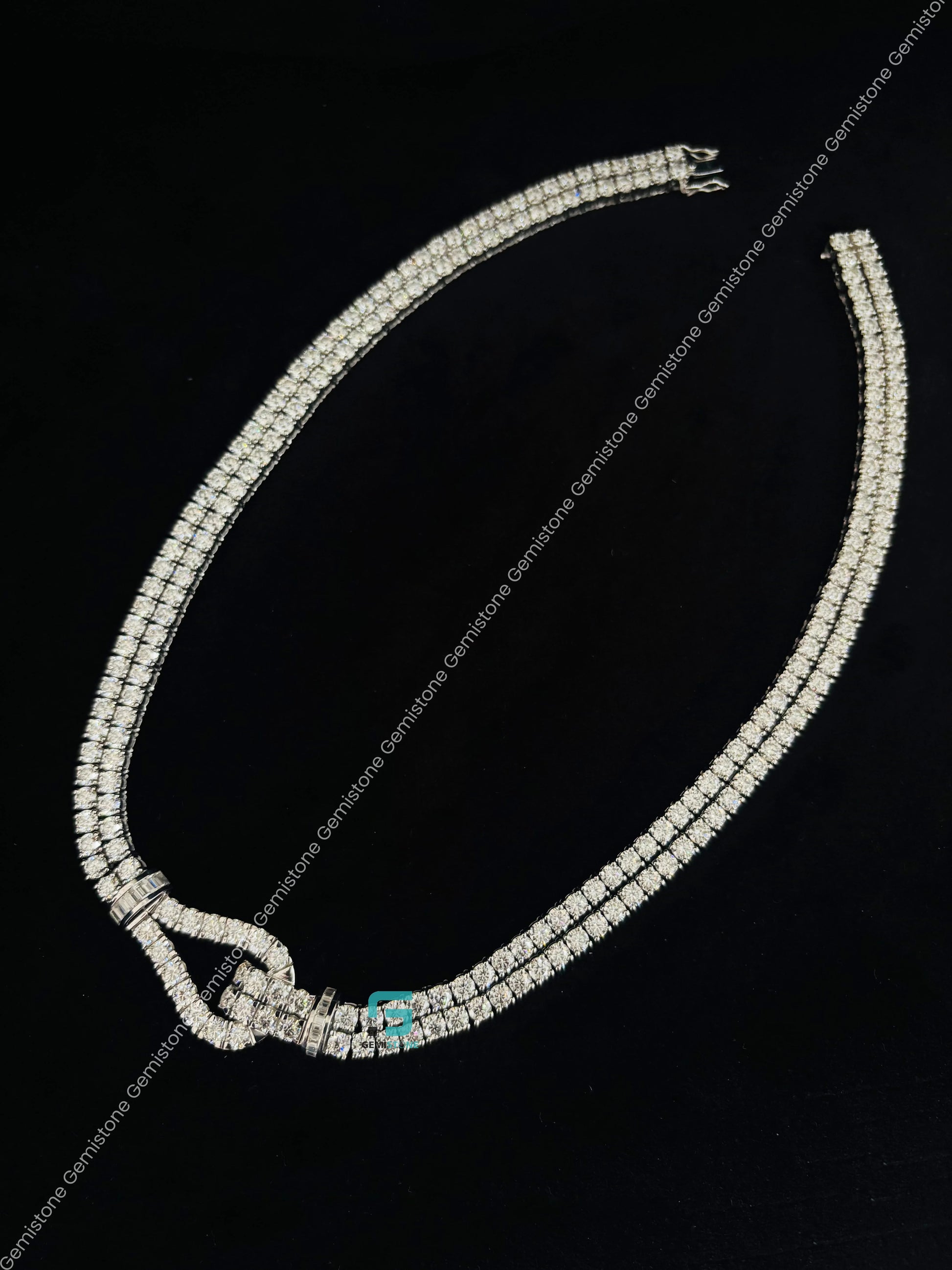 925 Sterling Silver Lasso Moissanite Necklace For Her