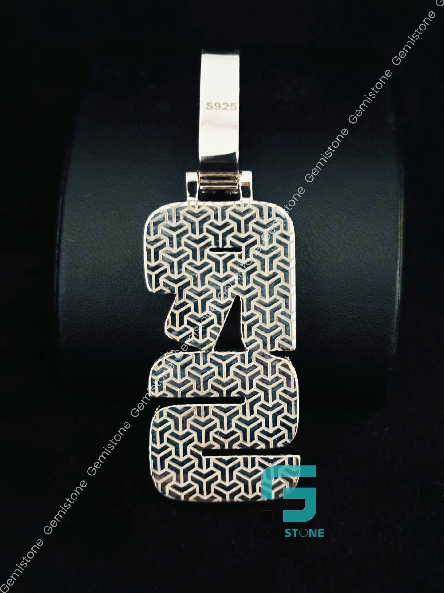 925 Sterling Silver Moissanite Colorful Diamond Pendant For Men