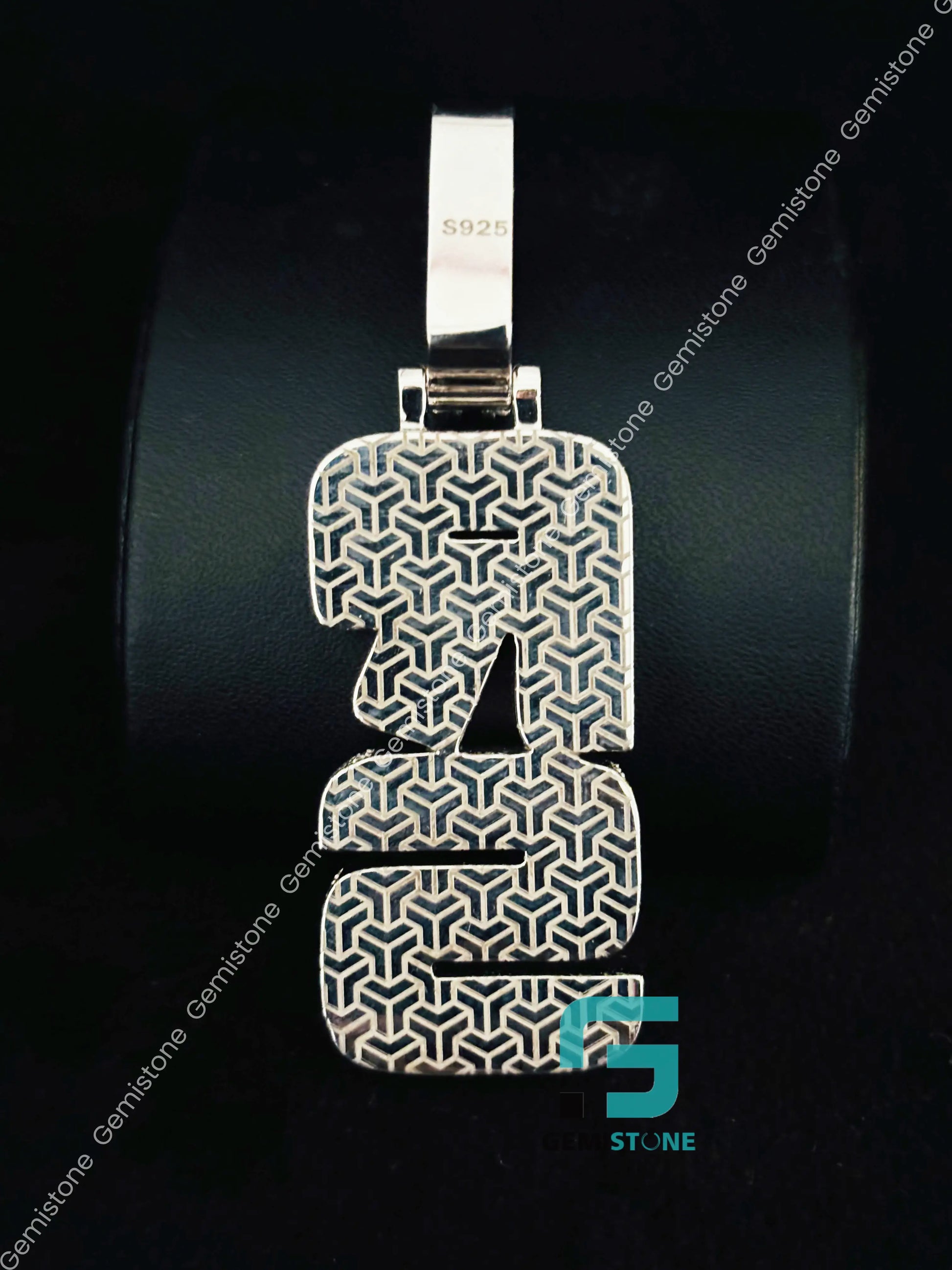 925 Sterling Silver Moissanite Colorful Diamond Pendant For Men