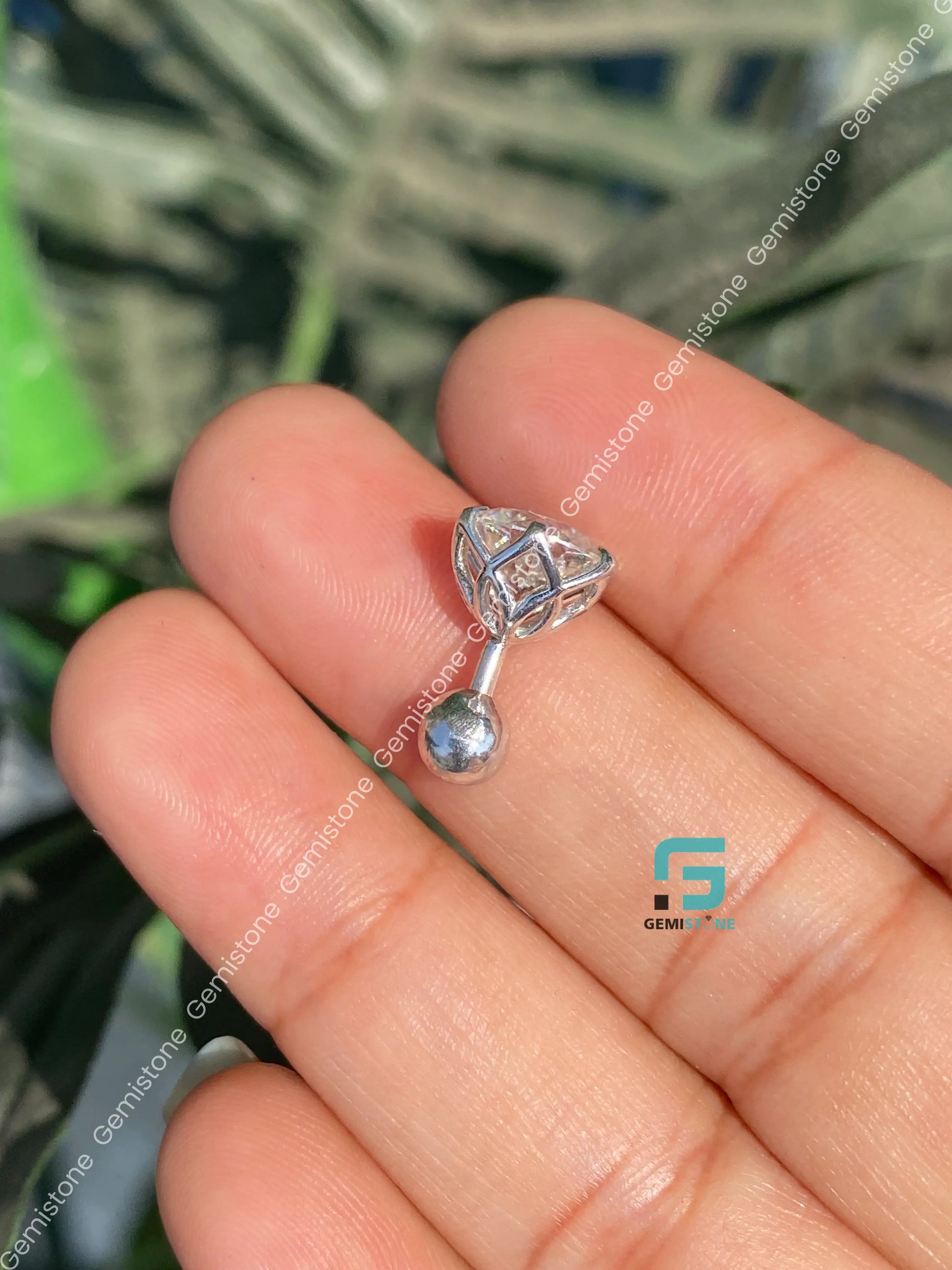 925 Sterling Silver Moissanite Solitaire Studs Earrings For Women