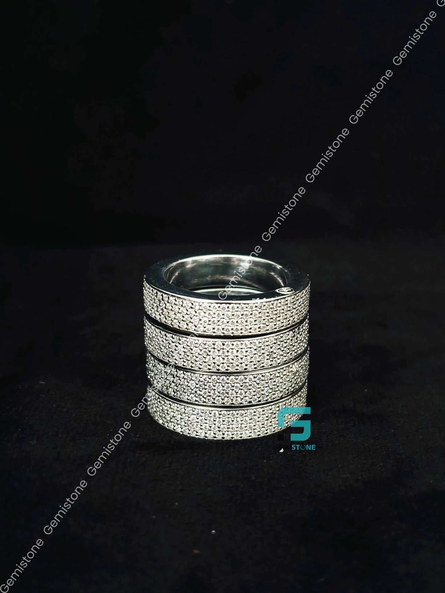 925 Sterling Silver Moissanite Statement Ring For Men