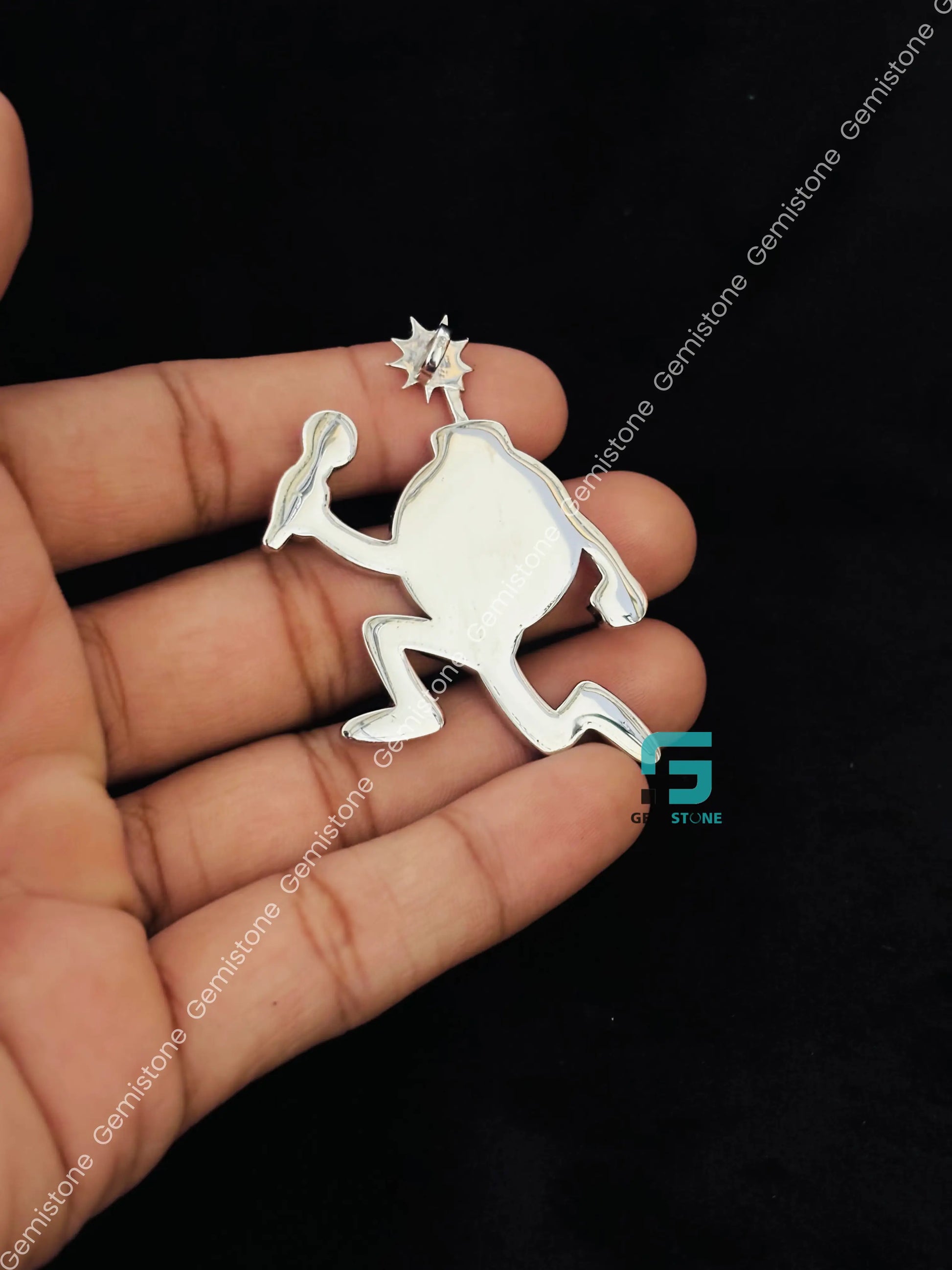 925 Sterling Silver Plain Cartoon Pendant For Unisex