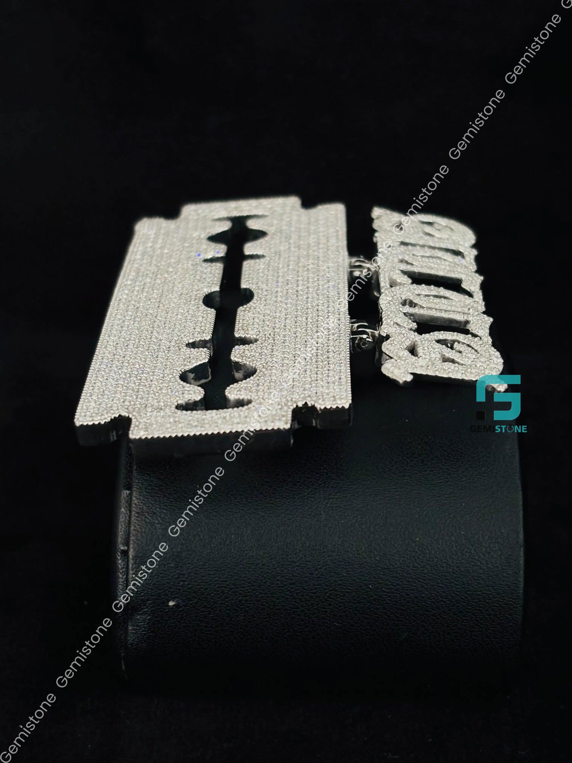 925 Sterling Silver Razor Blade With Custom Name Pendant