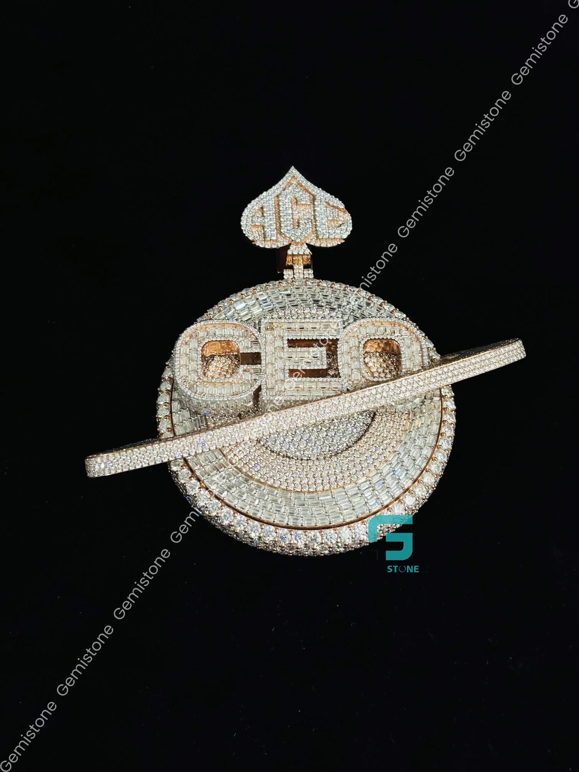 925 Sterling Silver Rose Gold Plated Custom Name CEO Pendant