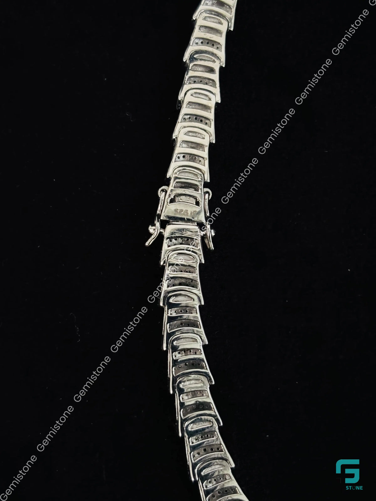 925 Sterling Silver Serpenti Moissanite Diamond Necklace 