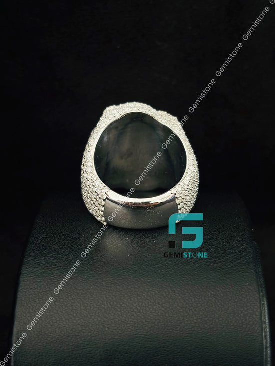 925 Sterling Silver Snake Moissanite Hip Hop Ring