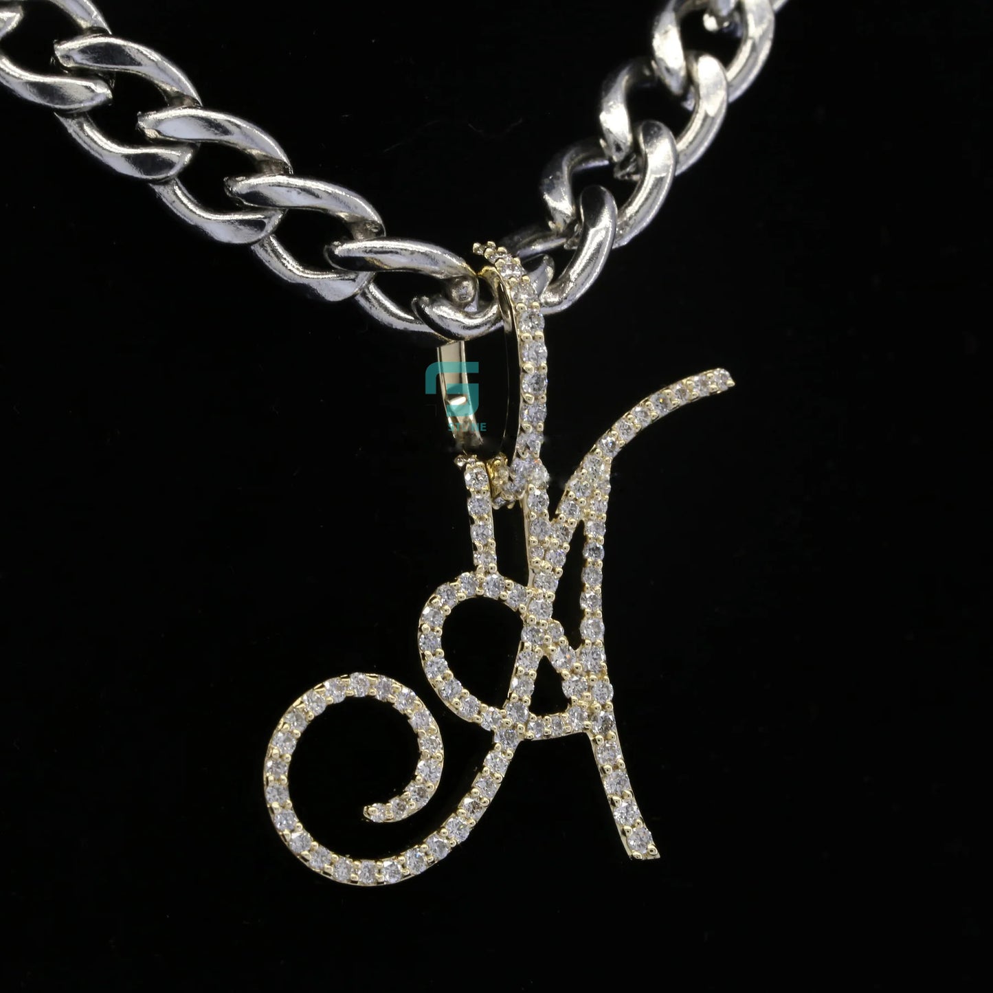 1.20 CTW Round Cut Moissanite Hip Hop Letter A Pendant