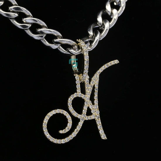 1.20 CTW Round Cut Moissanite Hip Hop Letter A Pendant